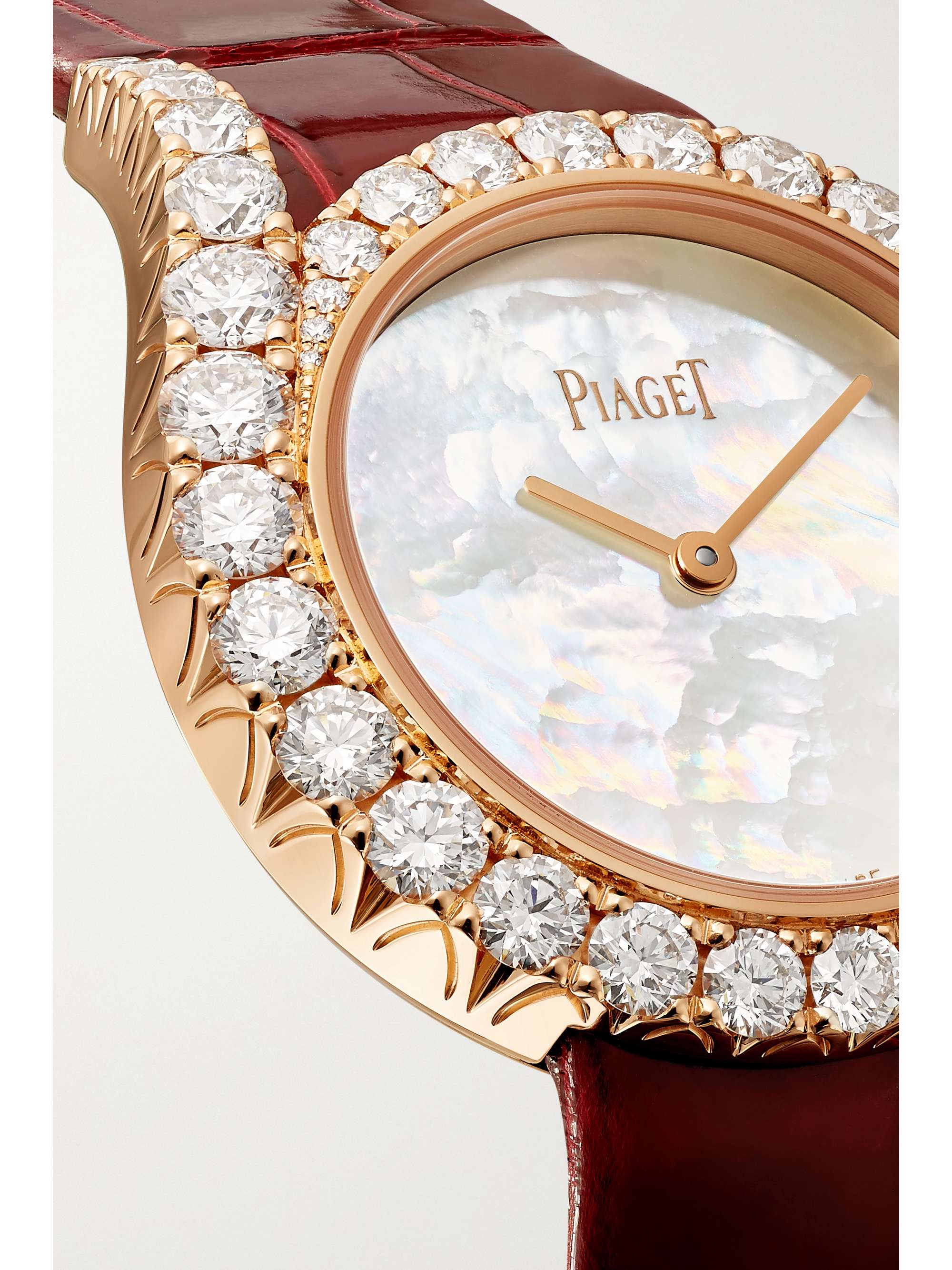 PIAGET Limelight Gala 32mm 18-karat rose gold, alligator and diamond watch