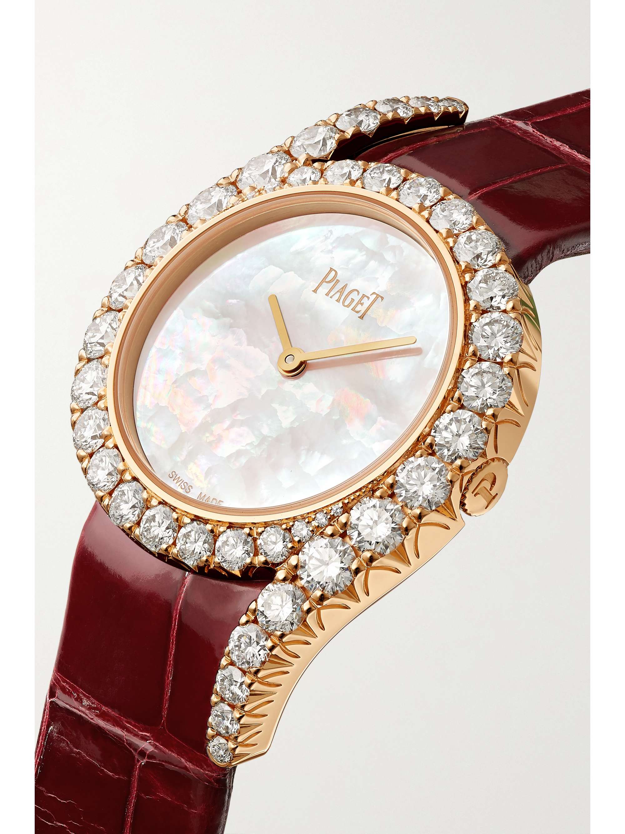PIAGET Limelight Gala 32mm 18-karat rose gold, alligator and diamond watch