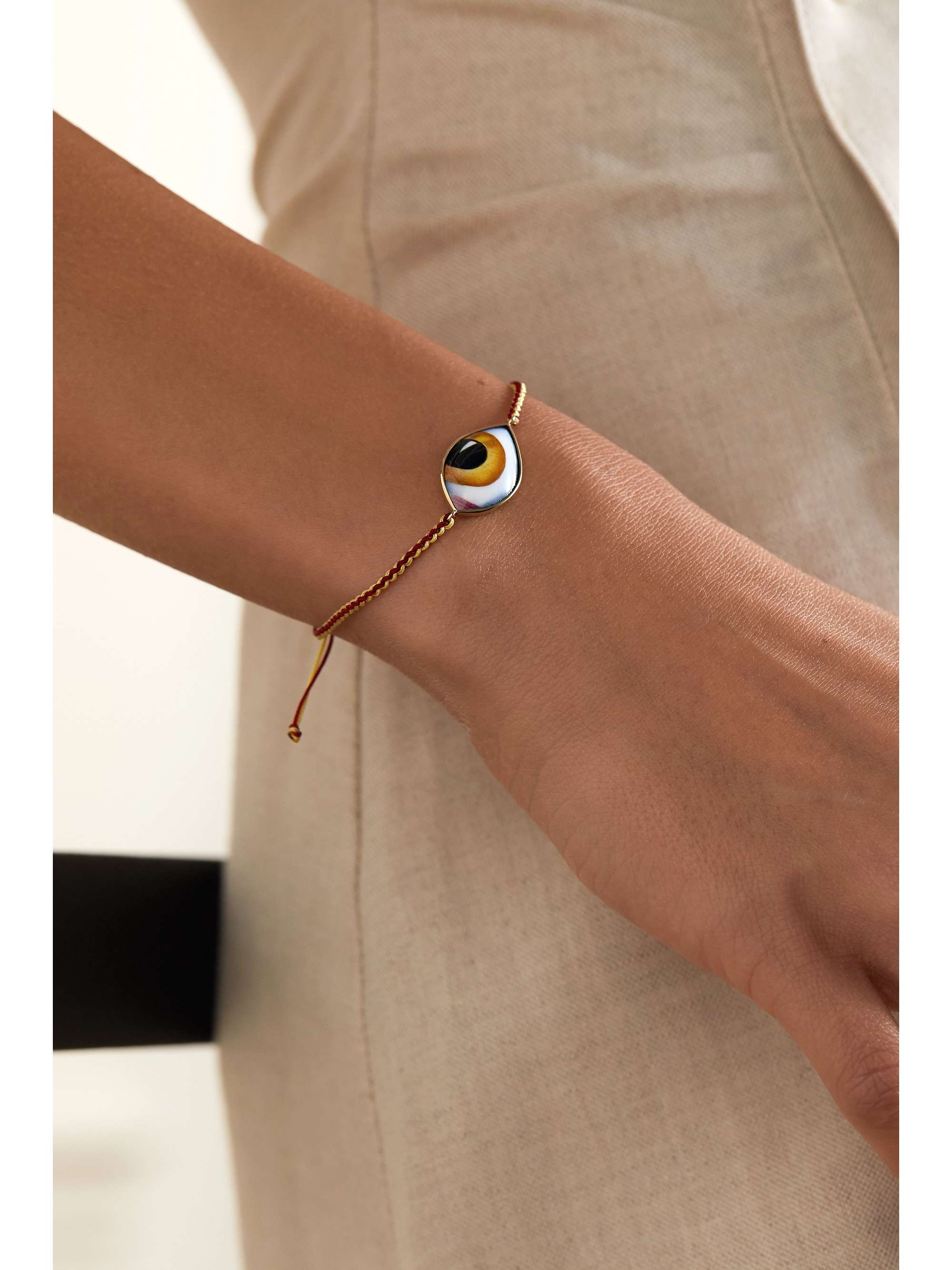 LITO Bracelet en or 14 carats, macramé et émail Tu Es Partout