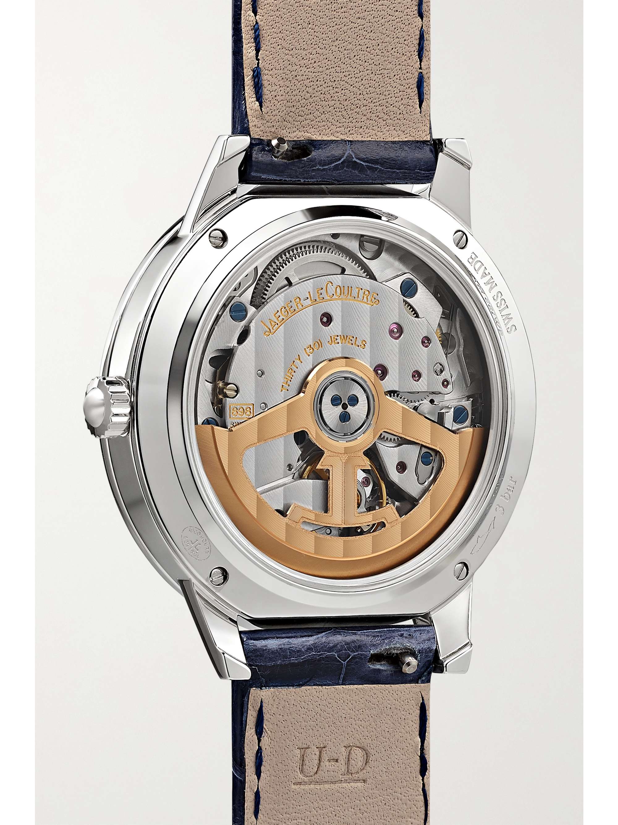 JAEGER-LECOULTRE Montre en acier inoxydable et diamants à bracelet en alligator Rendez-Vous Moon Automatic 29 mm