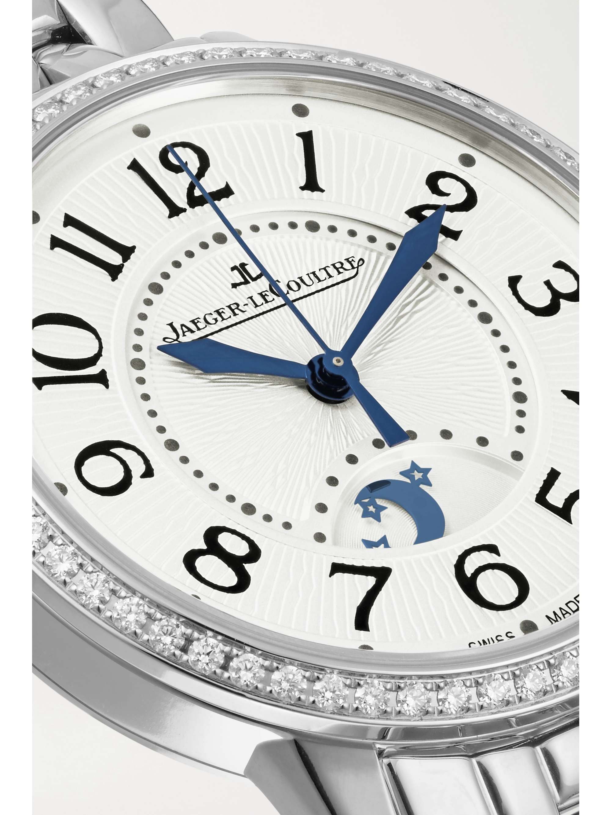 JAEGER-LECOULTRE Montre en acier inoxydable et diamants Rendez-Vous Night & Day Medium, 34 mm