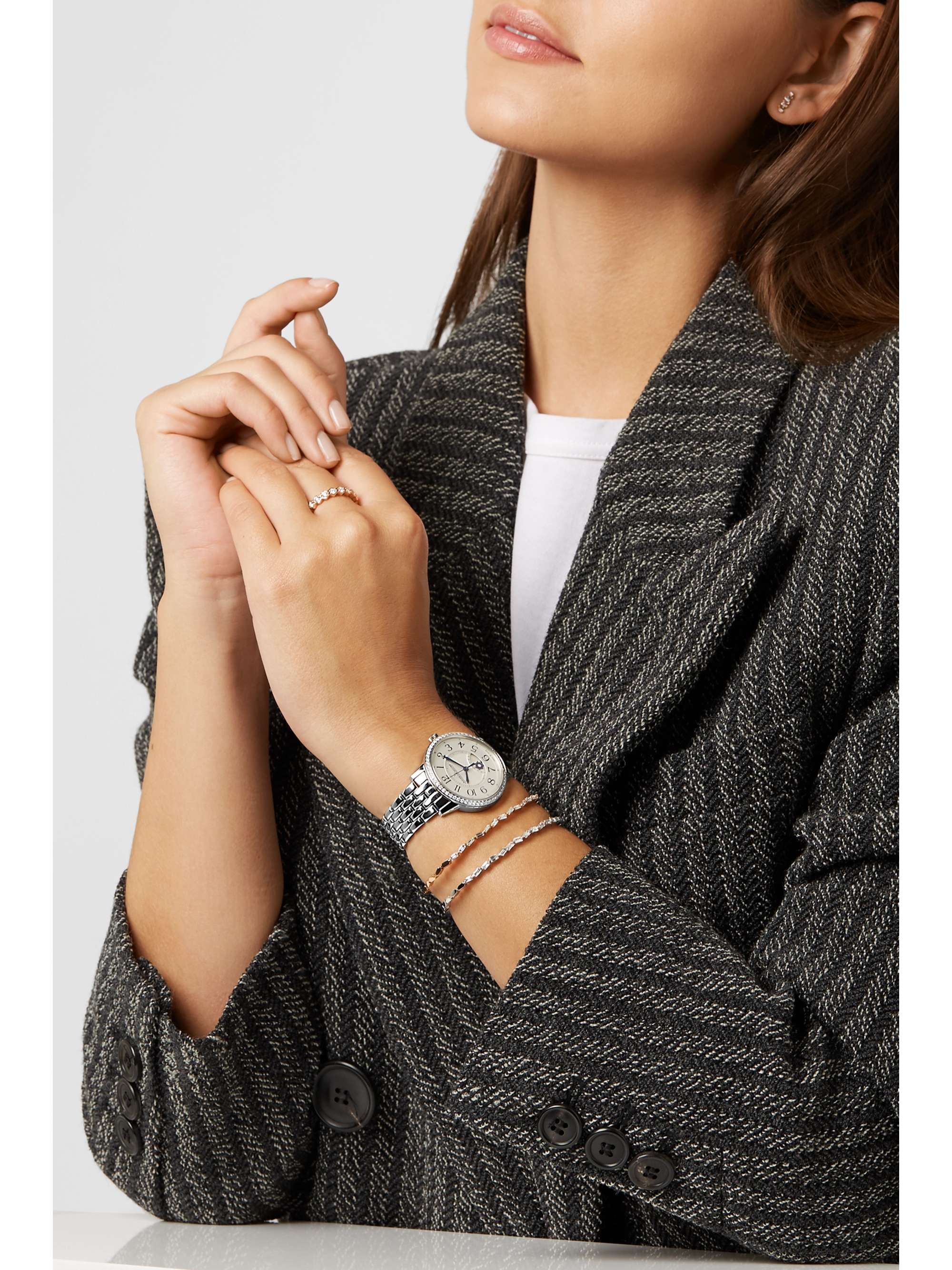 JAEGER-LECOULTRE Montre en acier inoxydable et diamants Rendez-Vous Night & Day Medium, 34 mm