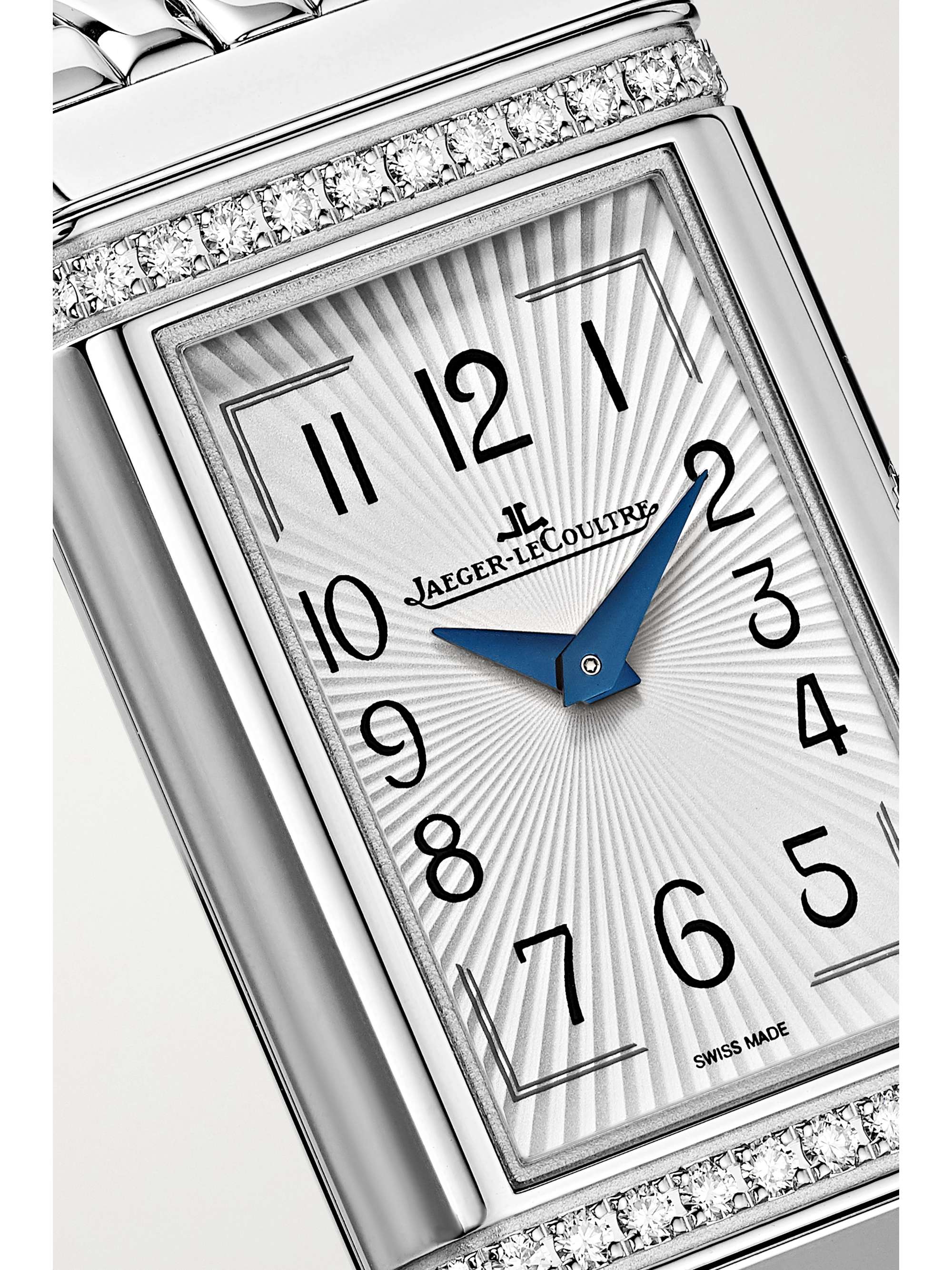 JAEGER LECOULTRE Montre en acier inoxydable et diamants Reverso One Duetto, 40 x 20 mm