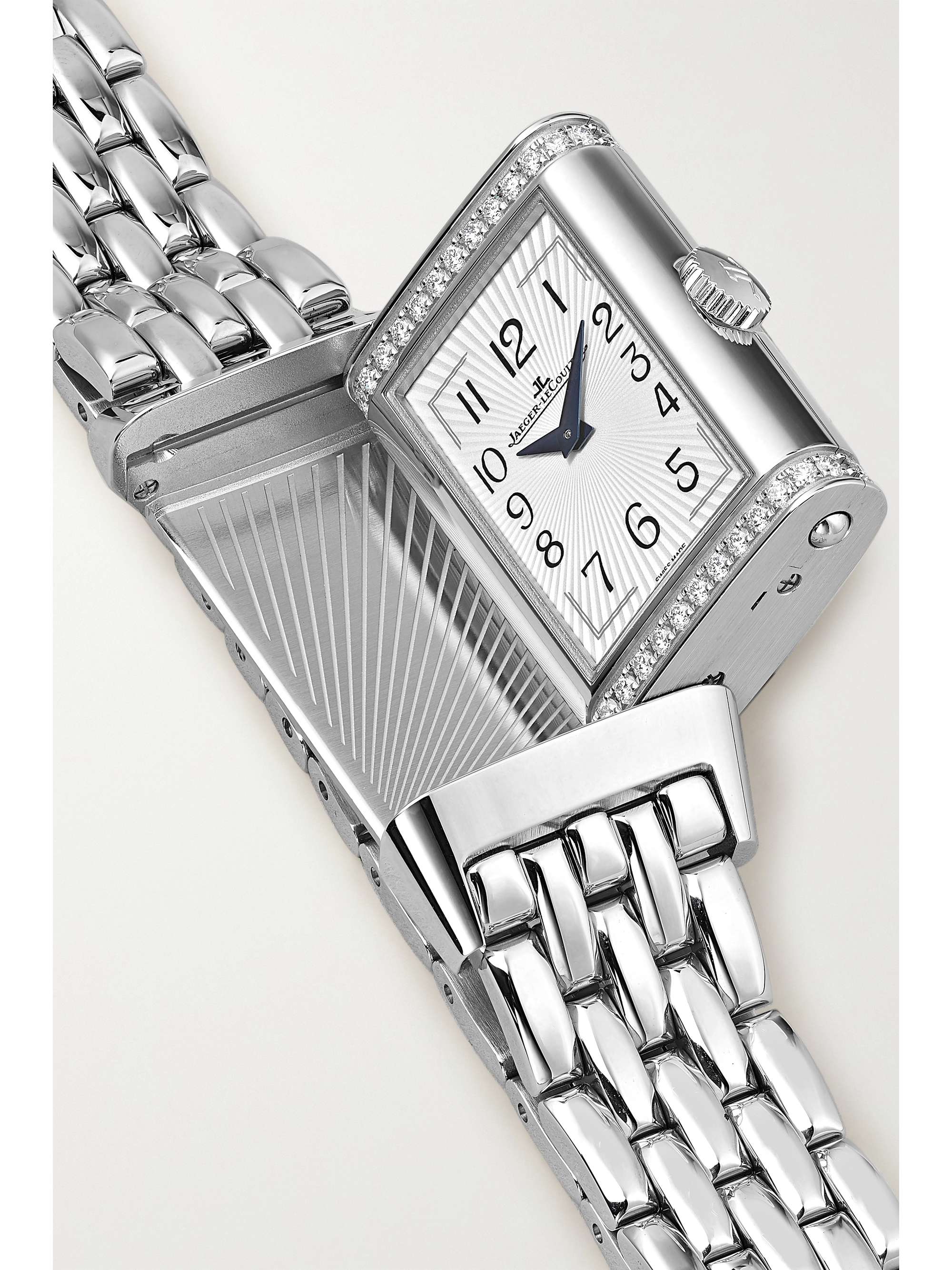 JAEGER-LECOULTRE Reverso One Duetto 40mm x 20mm stainless steel diamond watch