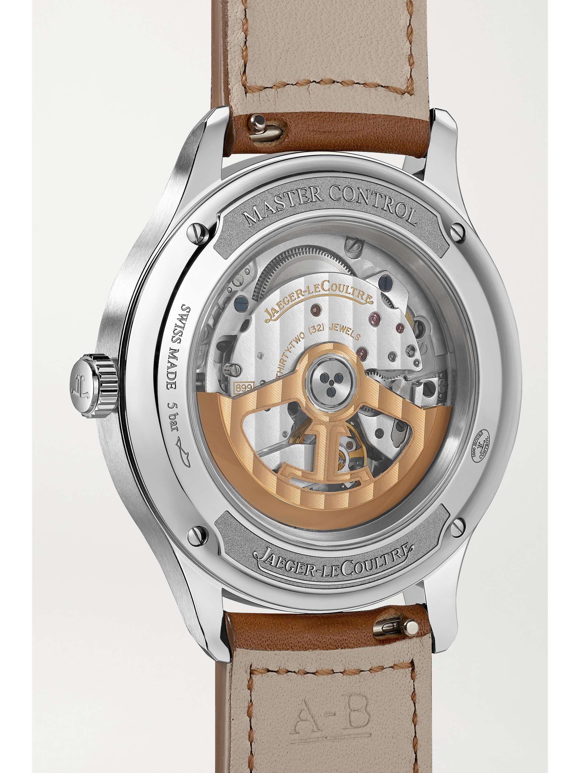 JAEGER LECOULTRE Master Control Date Automatic 40mm stainless steel and leather watch