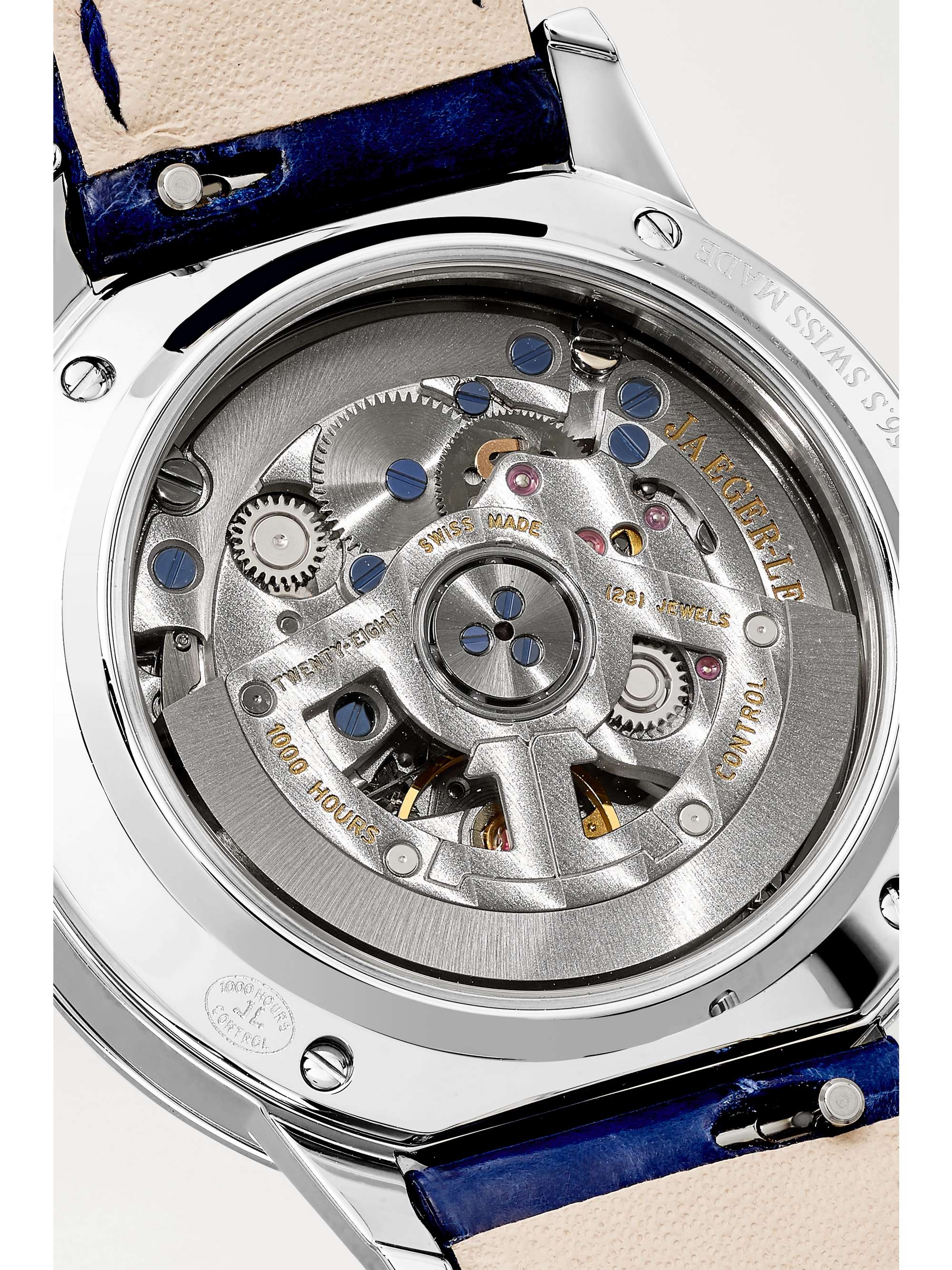 JAEGER LECOULTRE Rendez-Vous Night & Day Automatic Moon-Phase kleine 29 mm Uhr aus Edelstahl mit Diamanten und Alligatorlederarmband