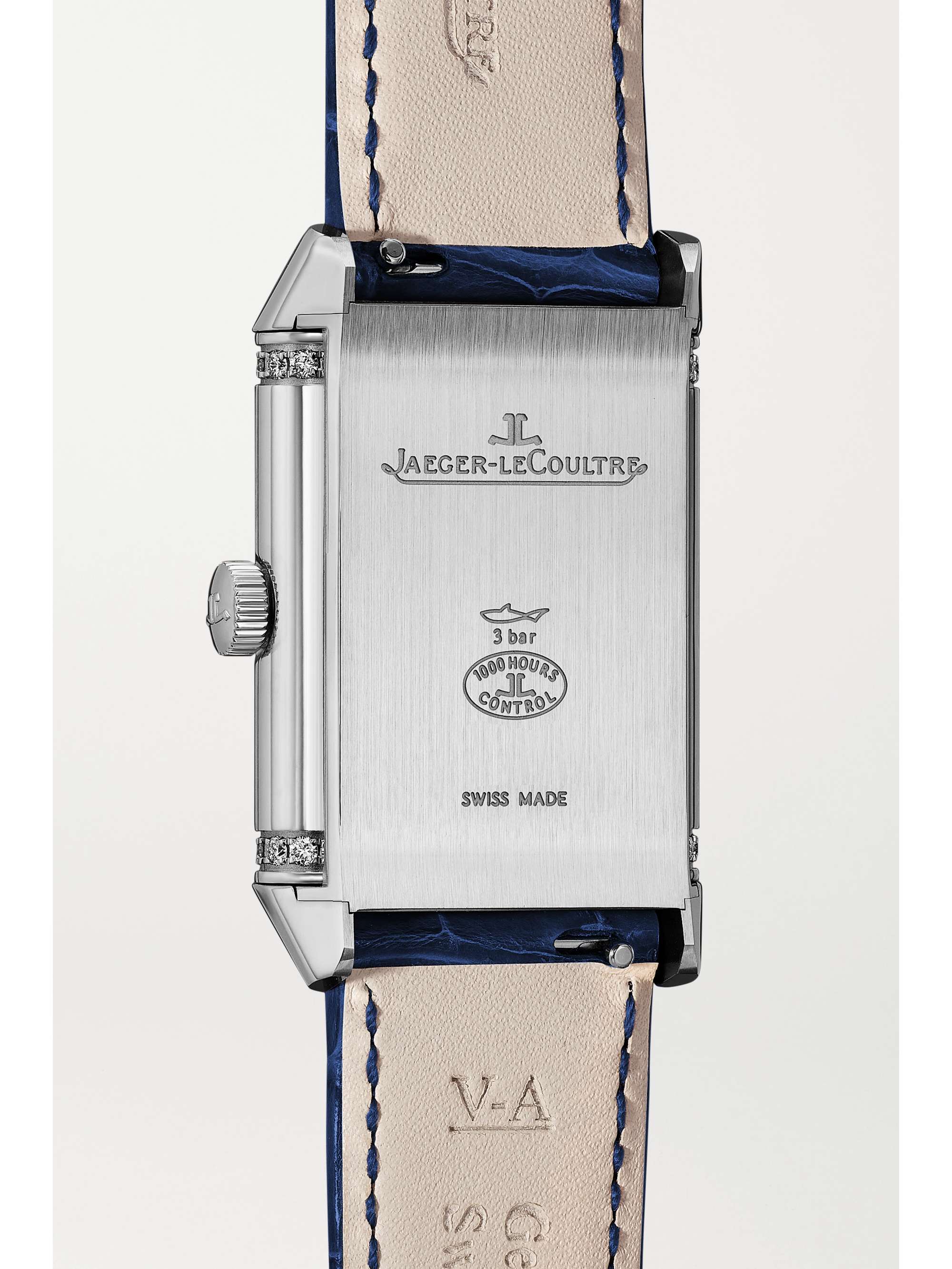 JAEGER LECOULTRE Reverso Classic Duetto Automatic 24mm medium stainless steel, alligator and diamond watch