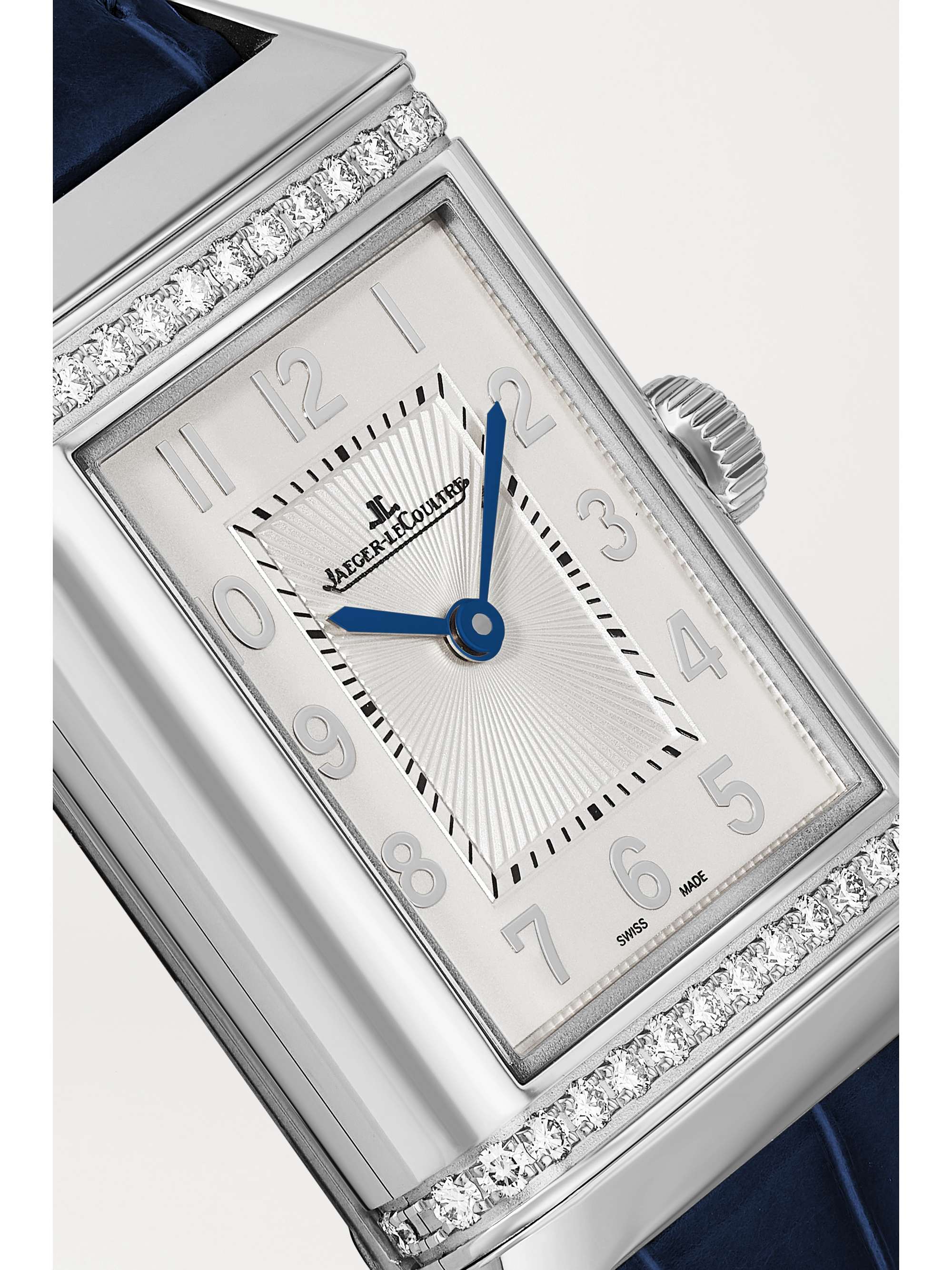 JAEGER LECOULTRE Reverso Classic Duetto Automatic 24mm medium stainless steel, alligator and diamond watch