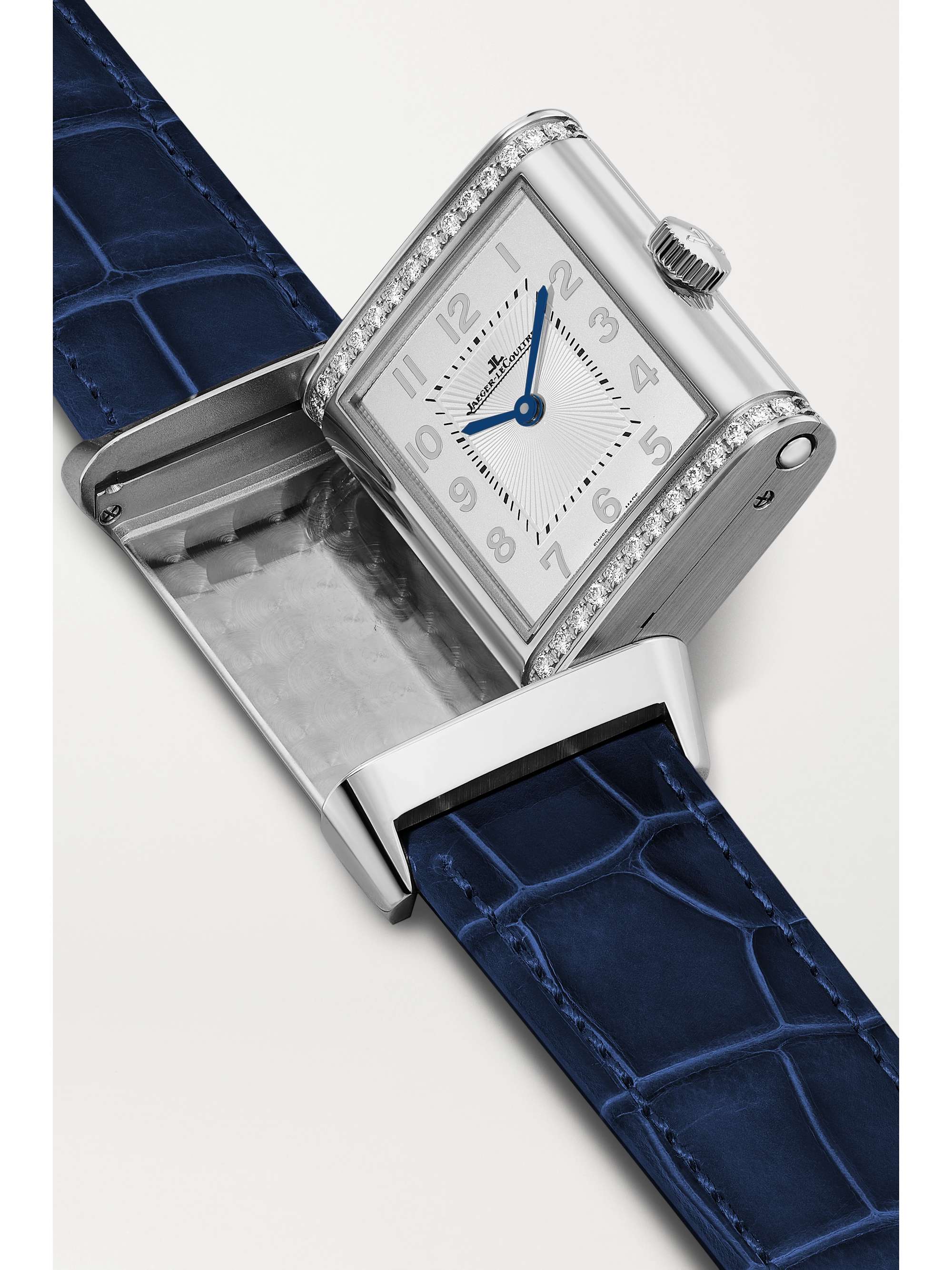 JAEGER LECOULTRE Reverso Classic Duetto Automatic 24mm medium stainless steel, alligator and diamond watch