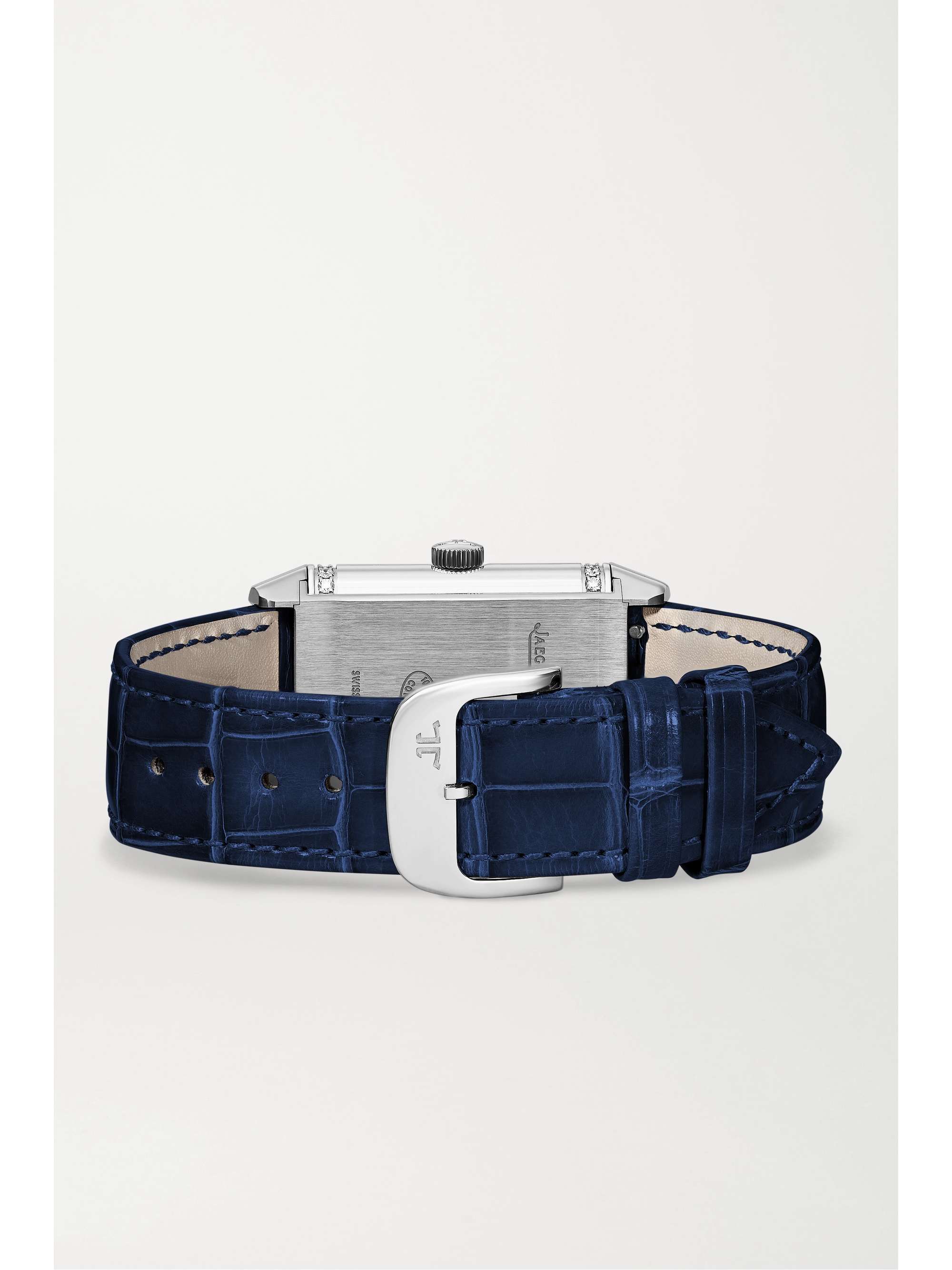 JAEGER LECOULTRE Reverso Classic Duetto Automatic 24mm medium stainless steel, alligator and diamond watch
