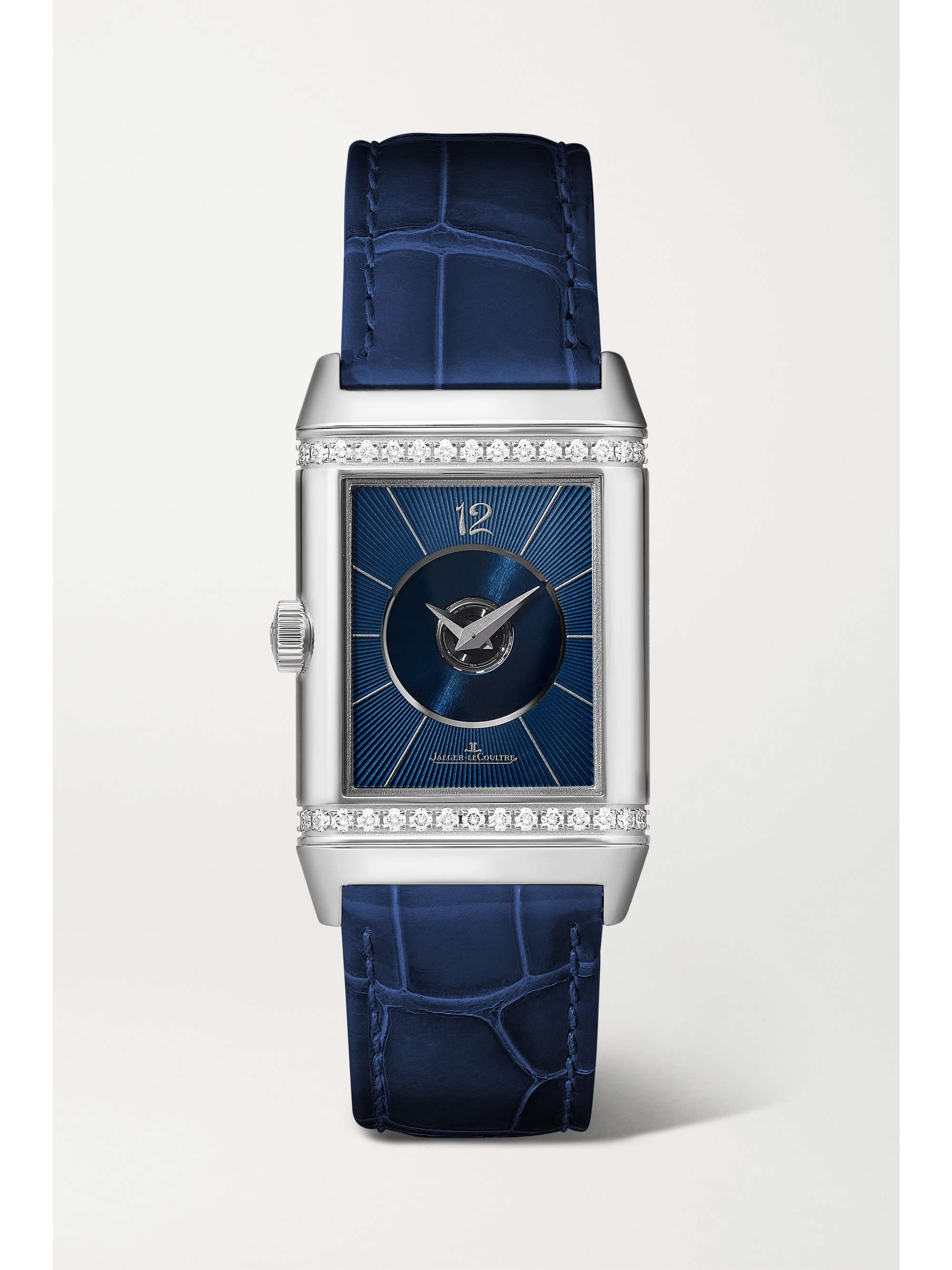 JAEGER LECOULTRE Reverso Classic Duetto Automatic 24mm medium stainless steel, alligator and diamond watch