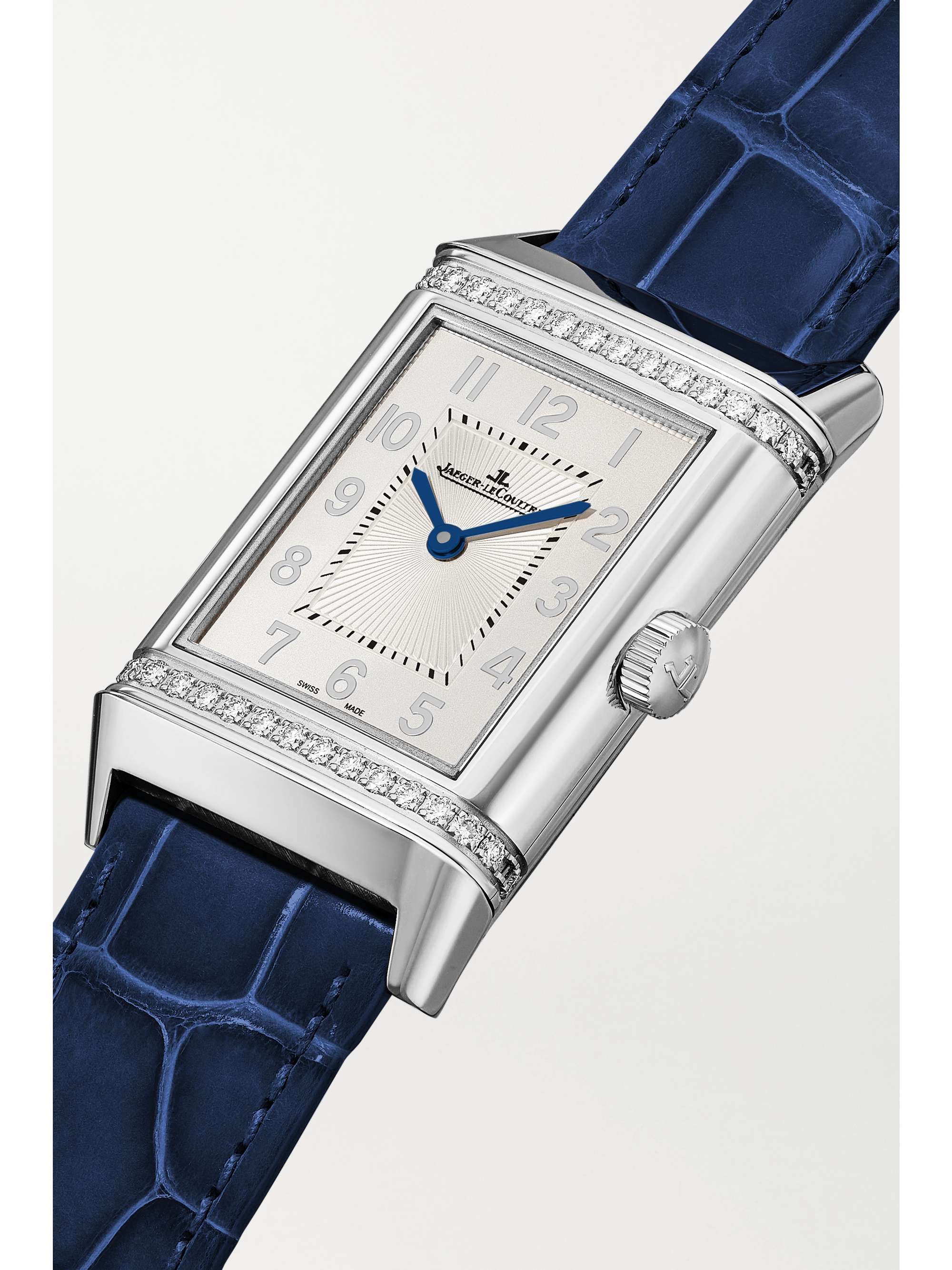 JAEGER LECOULTRE Reverso Classic Duetto Automatic 24mm medium stainless steel, alligator and diamond watch