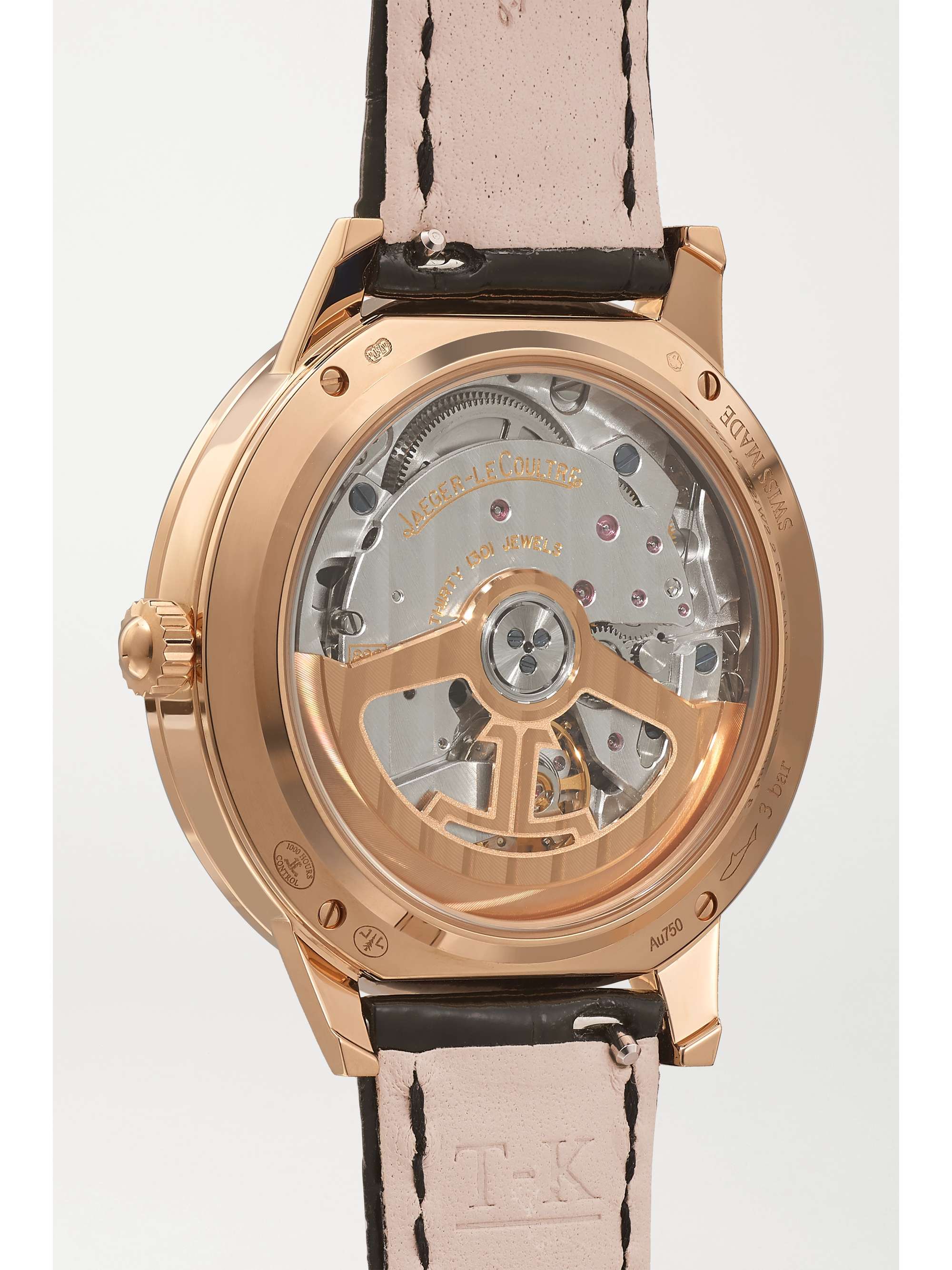 JAEGER LECOULTRE Rendez-Vous Night & Day Automatic 34mm medium rose gold, alligator and diamond watch