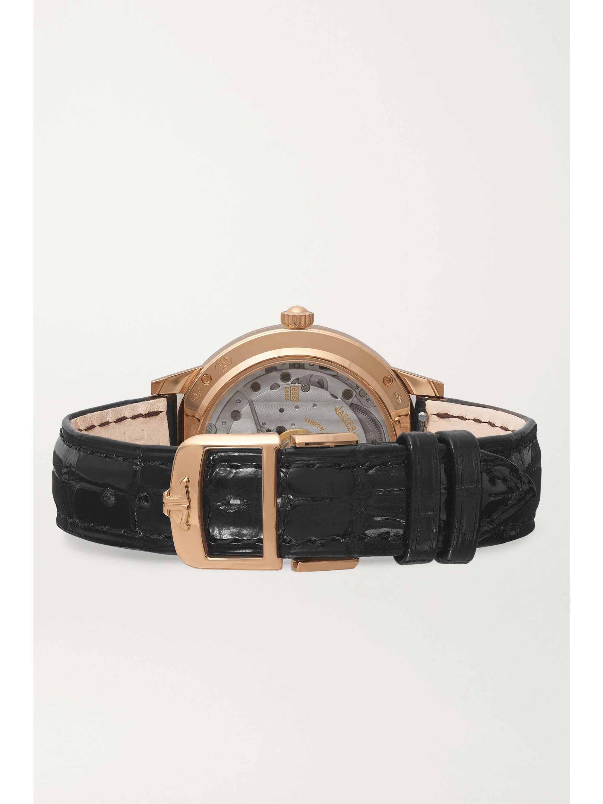 JAEGER LECOULTRE Rendez-Vous Night & Day Automatic 34mm medium rose gold, alligator and diamond watch