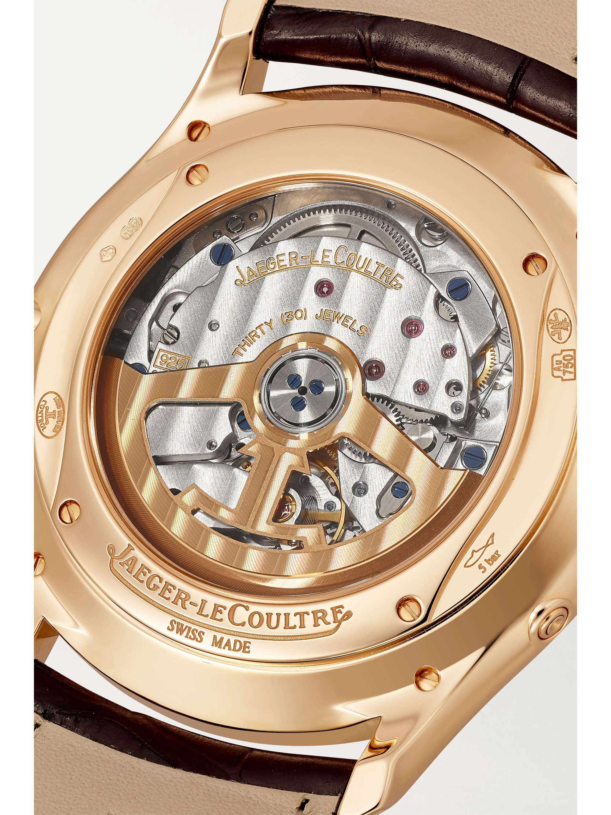 JAEGER LECOULTRE Master Ultra Thin Moon Automatic 39mm 18-karat rose gold and alligator watch