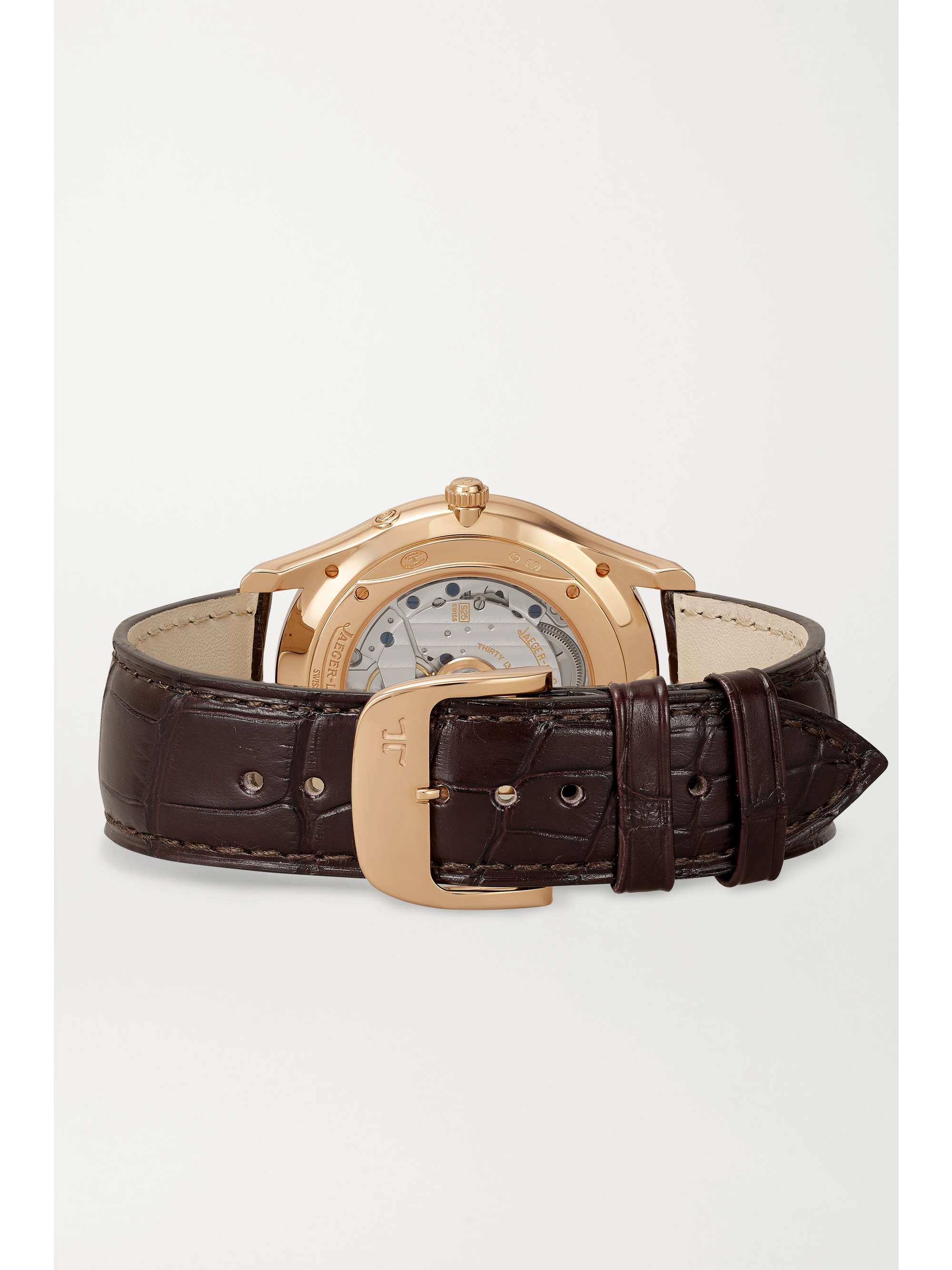 JAEGER LECOULTRE Master Ultra Thin Moon Automatic 39mm 18-karat rose gold and alligator watch