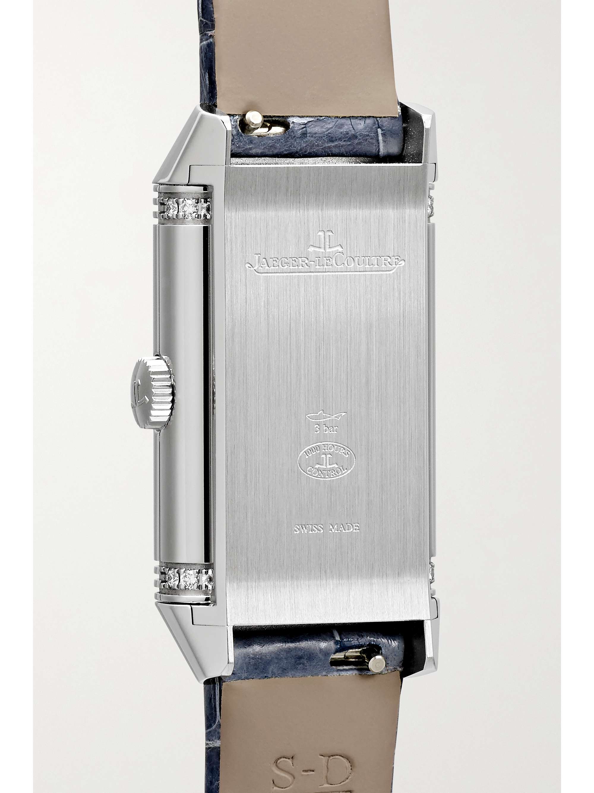 JAEGER LECOULTRE Reverso One Duetto Moon Hand-Wound Moon-Phase 40.1mm x 20mm stainless steel, alligator and diamond watch