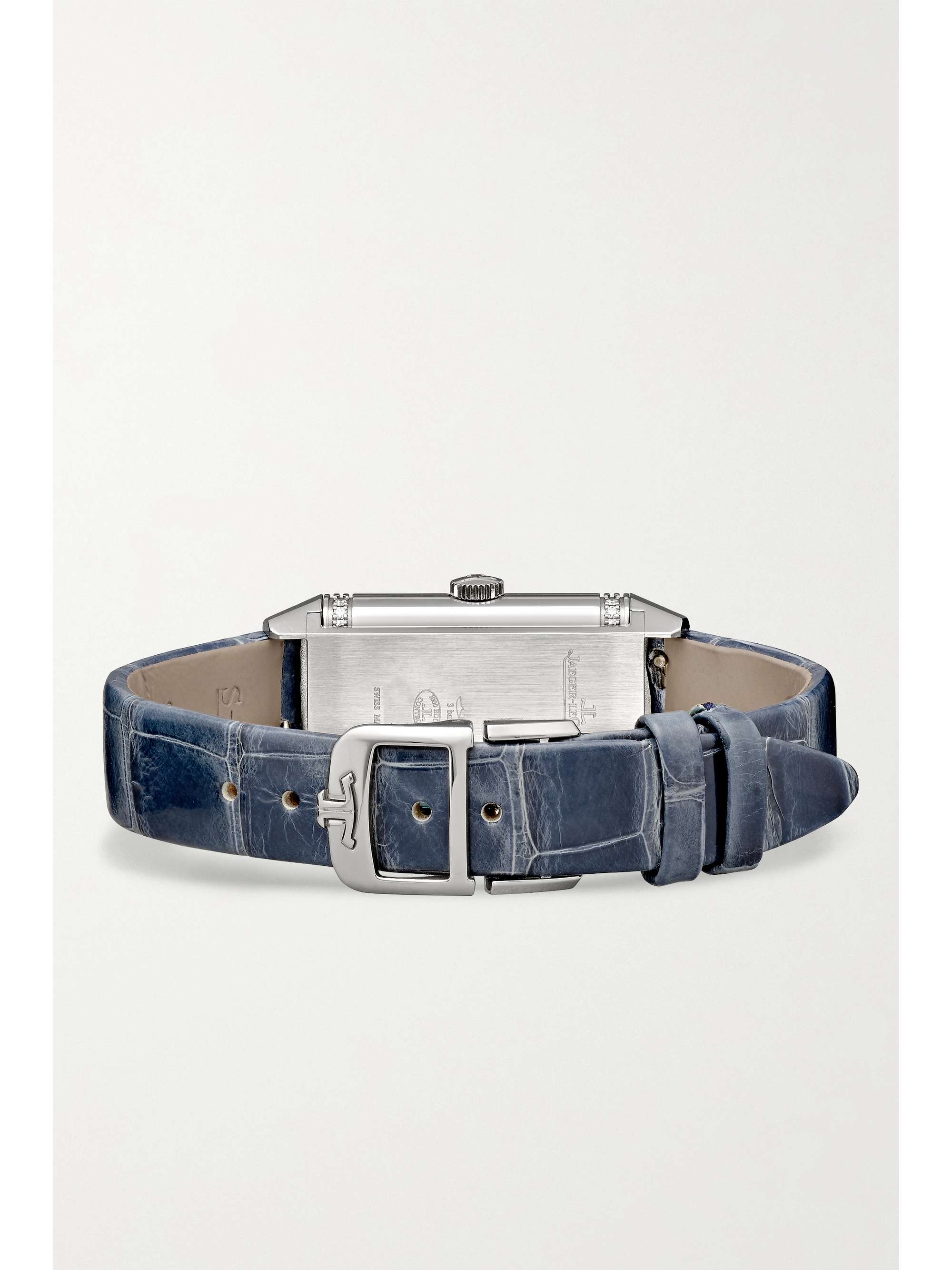 JAEGER LECOULTRE Reverso One Duetto Moon Hand-Wound Moon-Phase 40.1mm x 20mm stainless steel, alligator and diamond watch