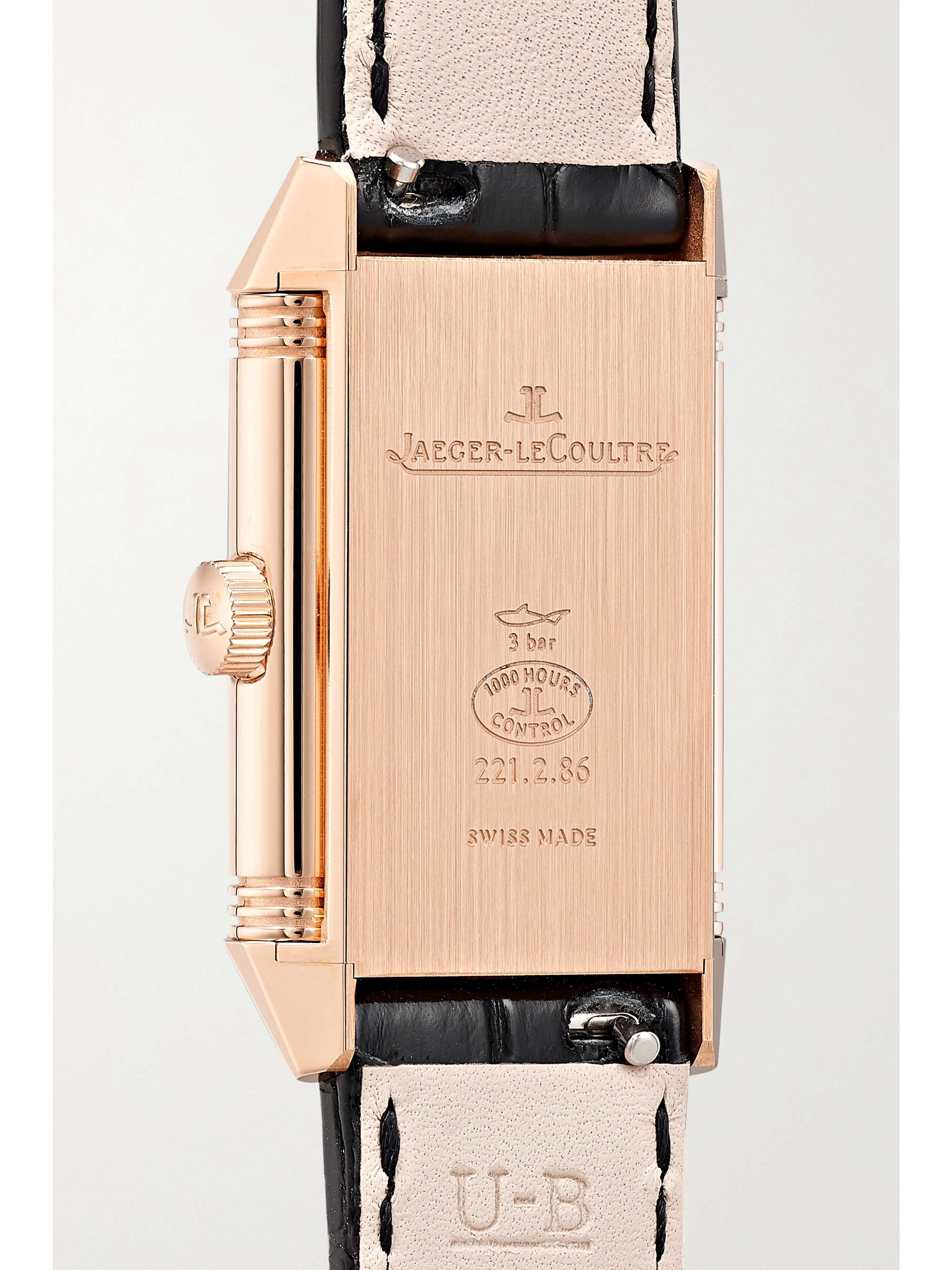 JAEGER-LECOULTRE Reverso Classic small hand-wound 35.8mm x 21mm rose gold and alligator watch