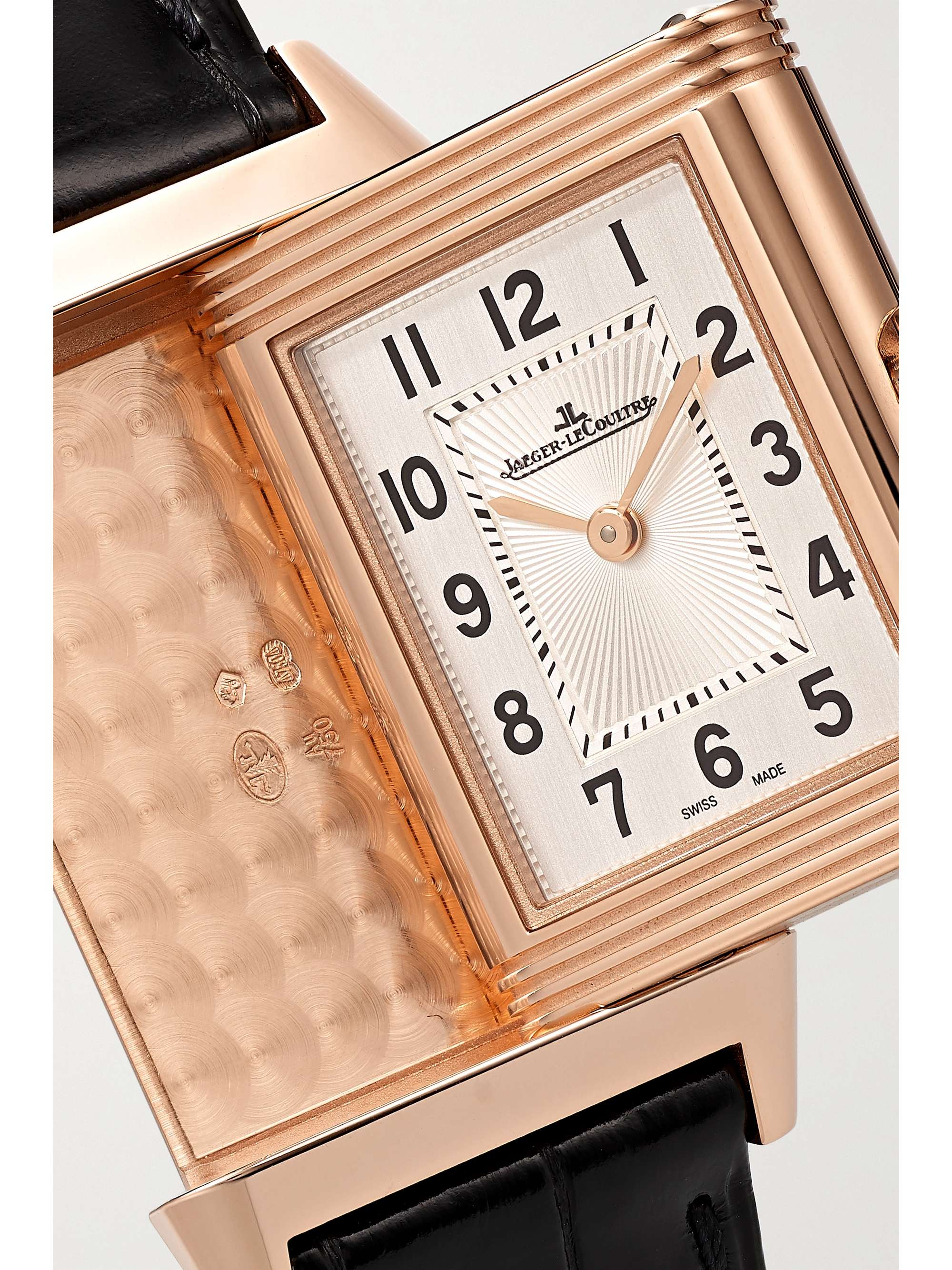 JAEGER-LECOULTRE Reverso Classic small hand-wound 35.8mm x 21mm rose gold and alligator watch