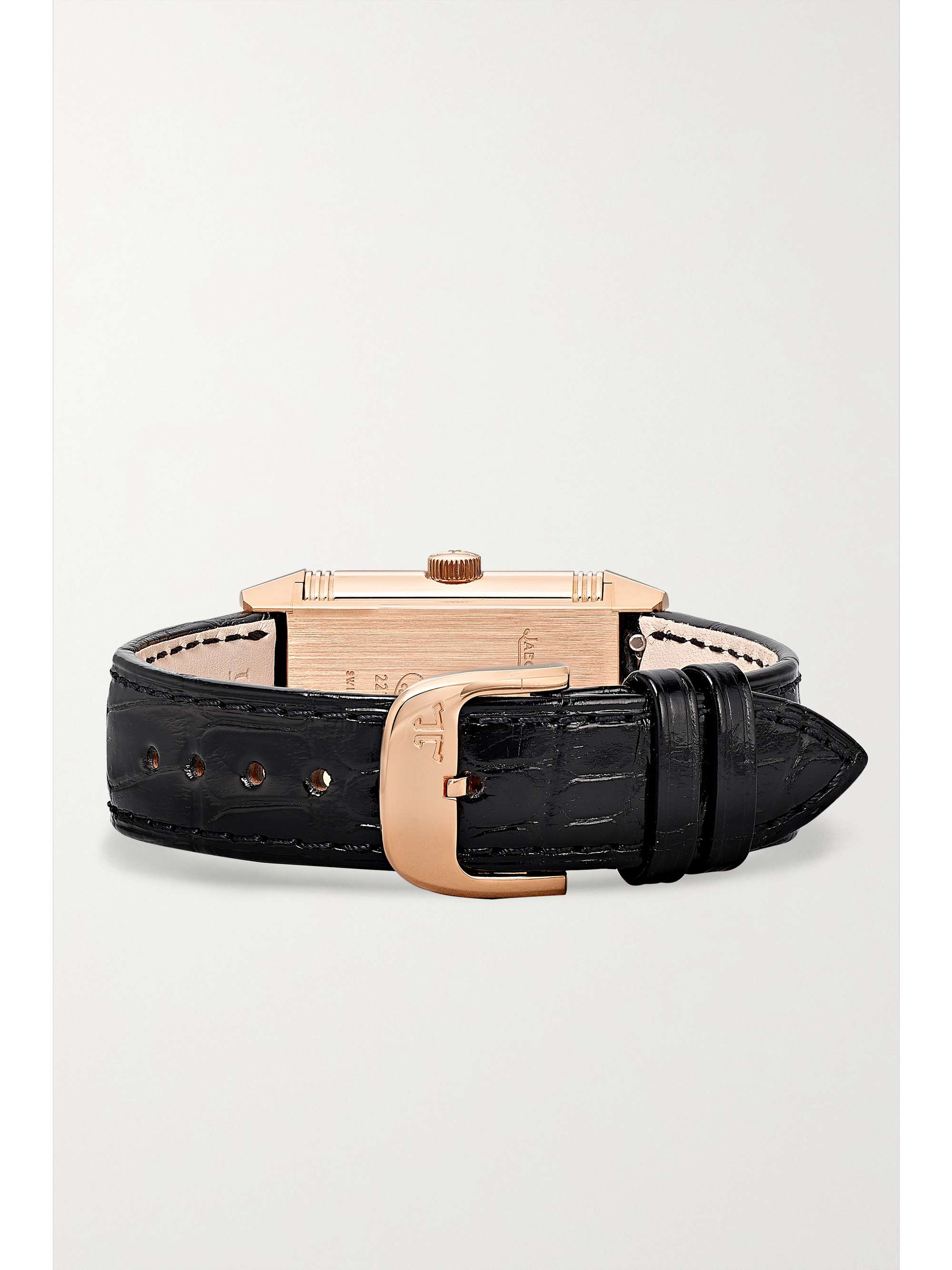 JAEGER-LECOULTRE Reverso Classic small hand-wound 35.8mm x 21mm rose gold and alligator watch