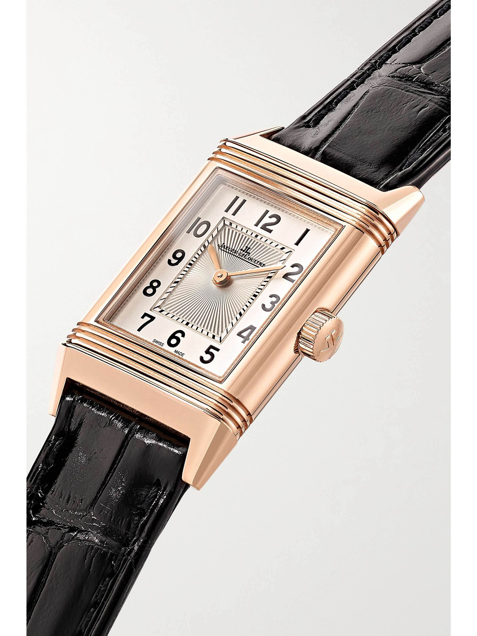 JAEGER-LECOULTRE Reverso Classic small hand-wound 35.8mm x 21mm rose gold and alligator watch