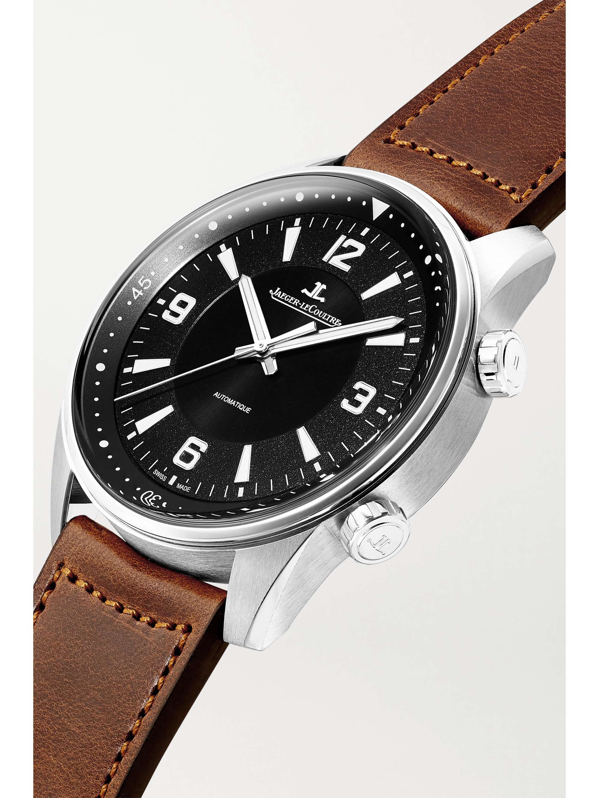 JAEGER LECOULTRE Montre en acier inoxydable à bracelet en cuir Polaris Automatic, 41 mm