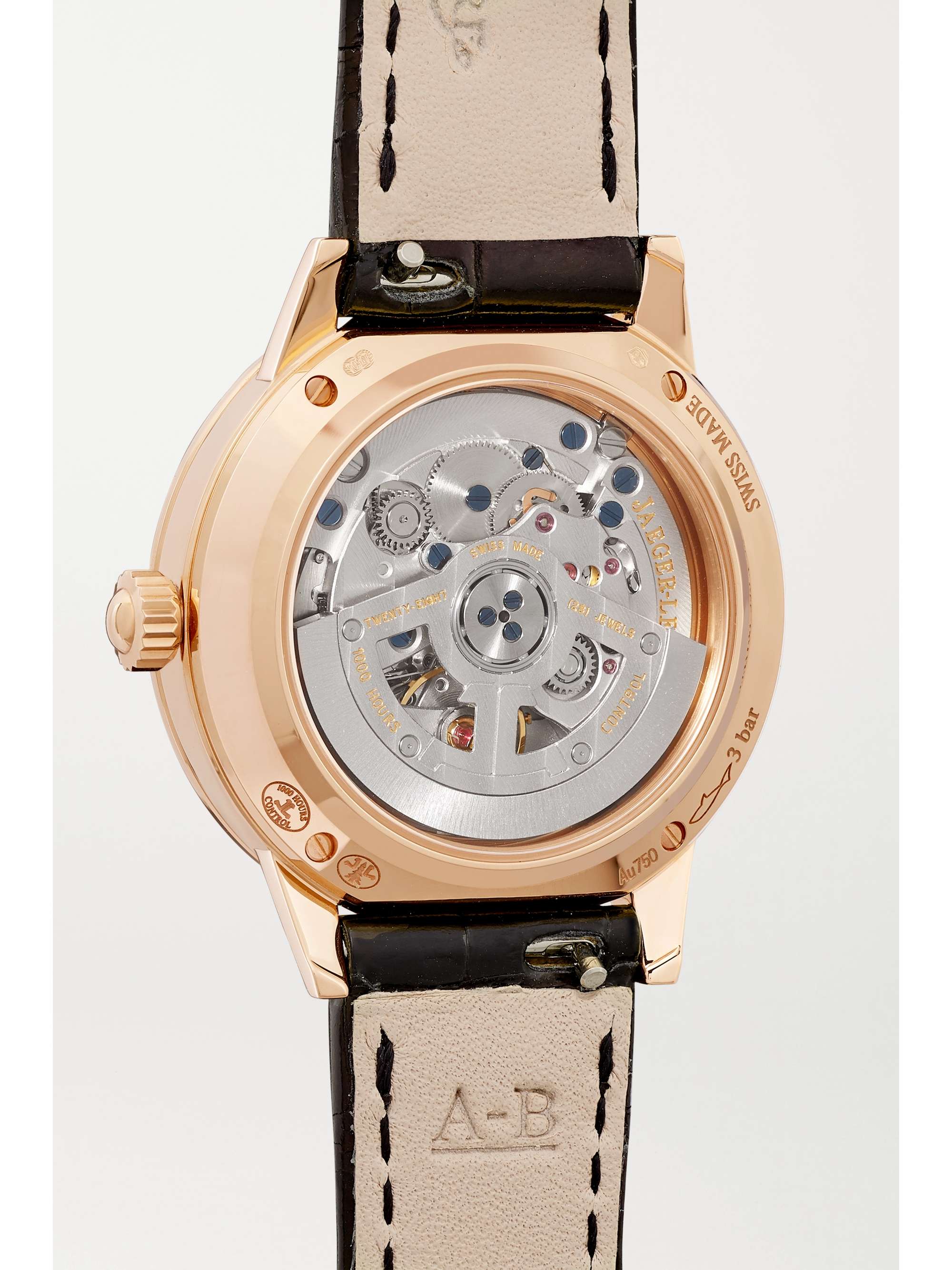 JAEGER LECOULTRE Rendez-Vous Night & Day Automatic Moon-Phase 29 毫米玫瑰金钻石小号腕表（短吻鳄鱼皮表带）