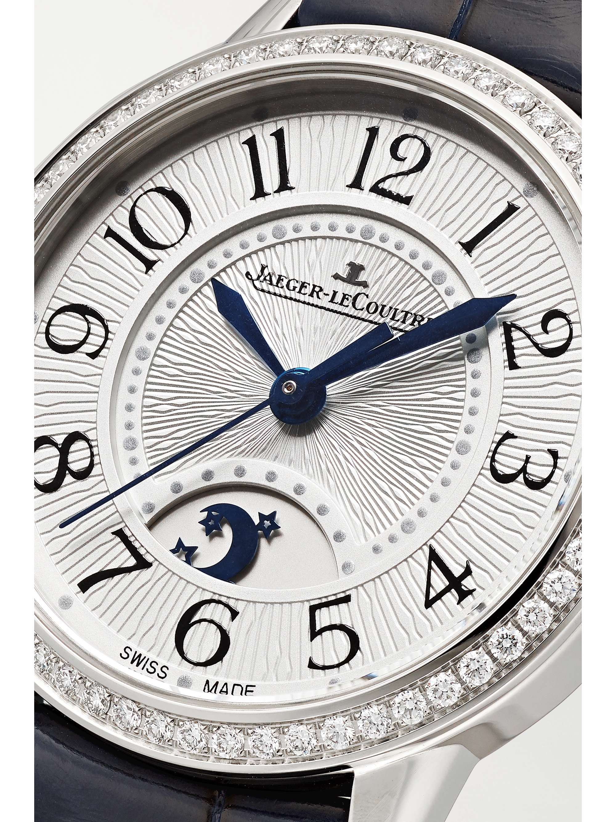 JAEGER LECOULTRE Rendez-Vous Night & Day 29mm small stainless steel, alligator and diamond watch