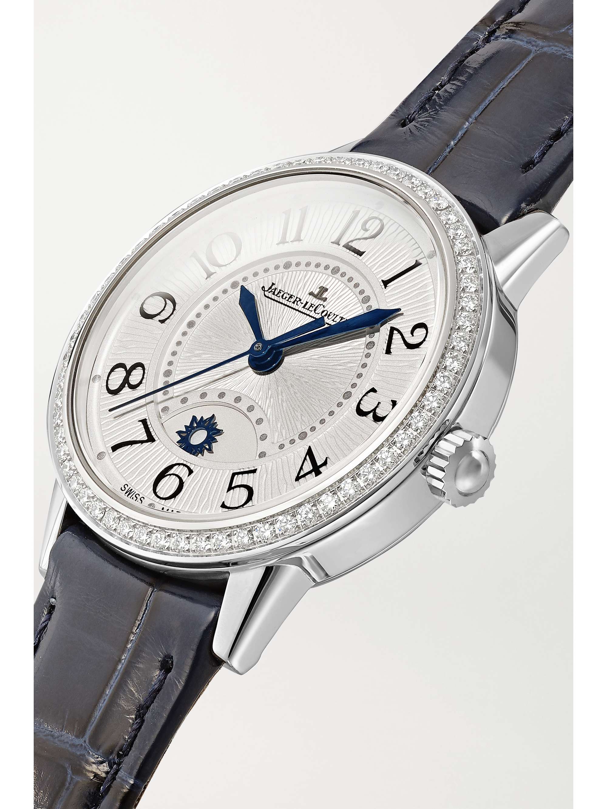 JAEGER LECOULTRE Rendez-Vous Night & Day 29mm small stainless steel, alligator and diamond watch