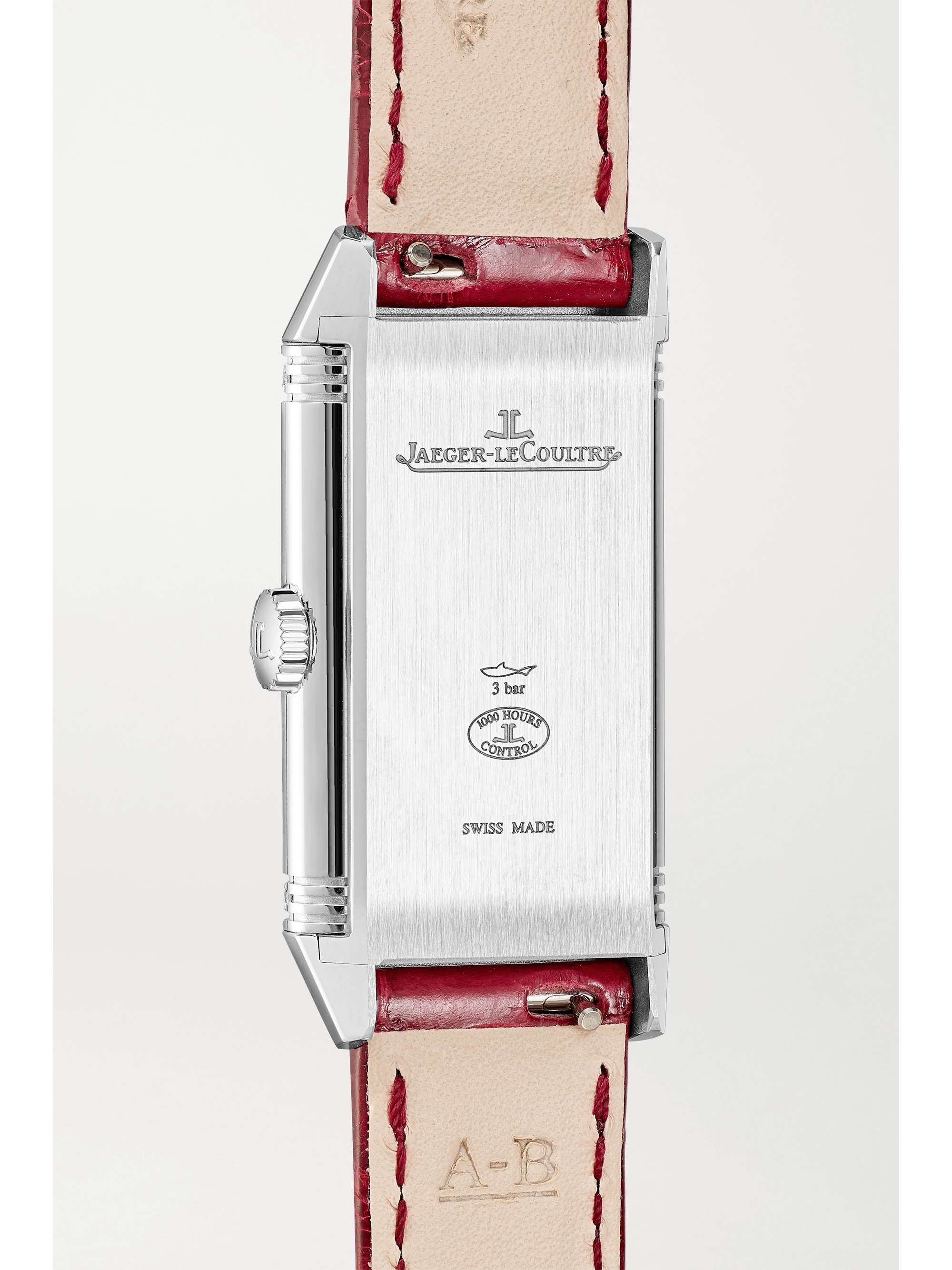 JAEGER LECOULTRE Reverso One 20 毫米精钢钻石腕表（短吻鳄鱼皮表带）