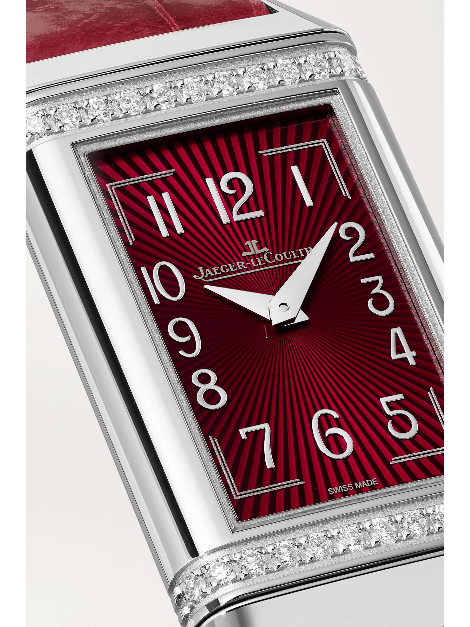 JAEGER LECOULTRE Reverso One 20 毫米精钢钻石腕表（短吻鳄鱼皮表带）