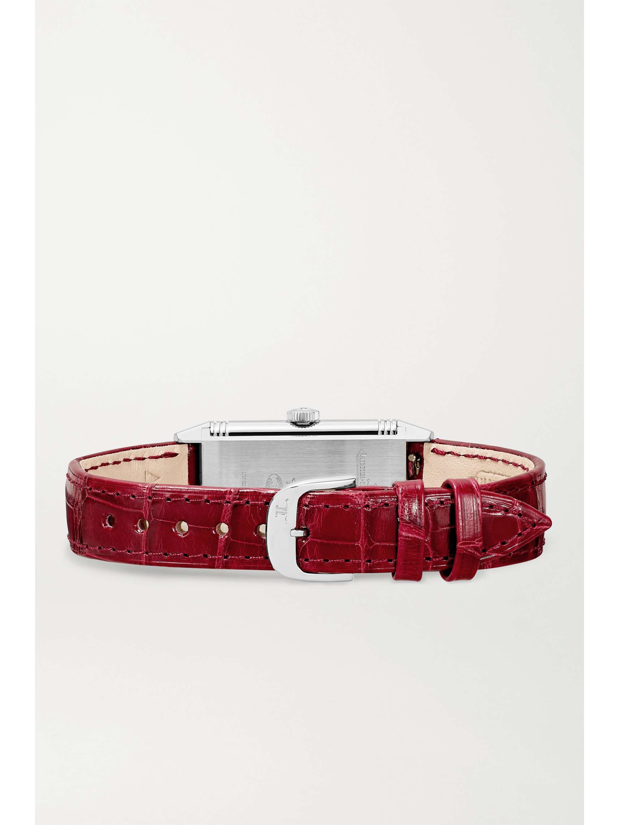 JAEGER LECOULTRE Reverso One 20 毫米精钢钻石腕表（短吻鳄鱼皮表带）