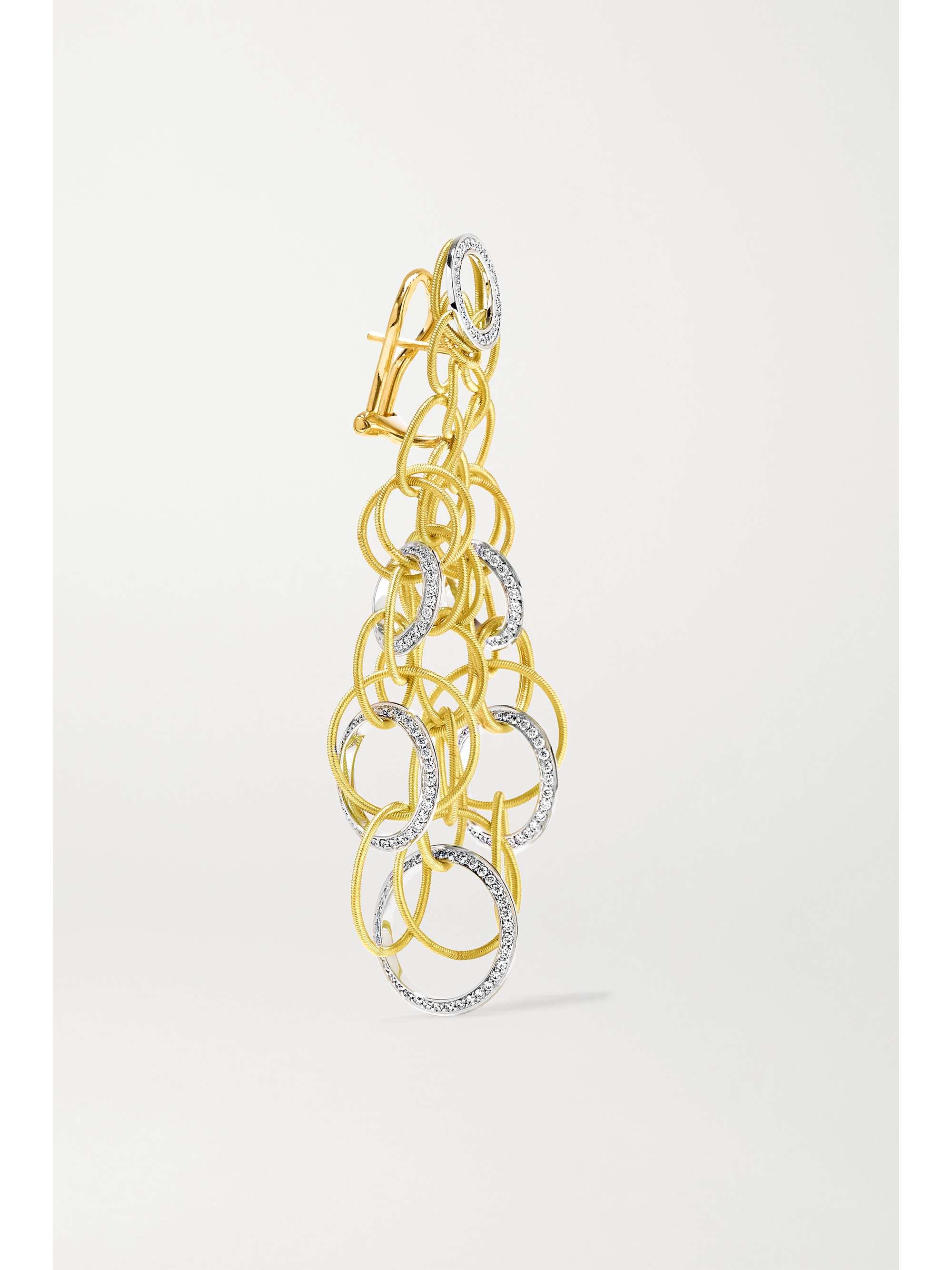 BUCCELLATI Hawaii 18-karat yellow and white gold diamond earrings