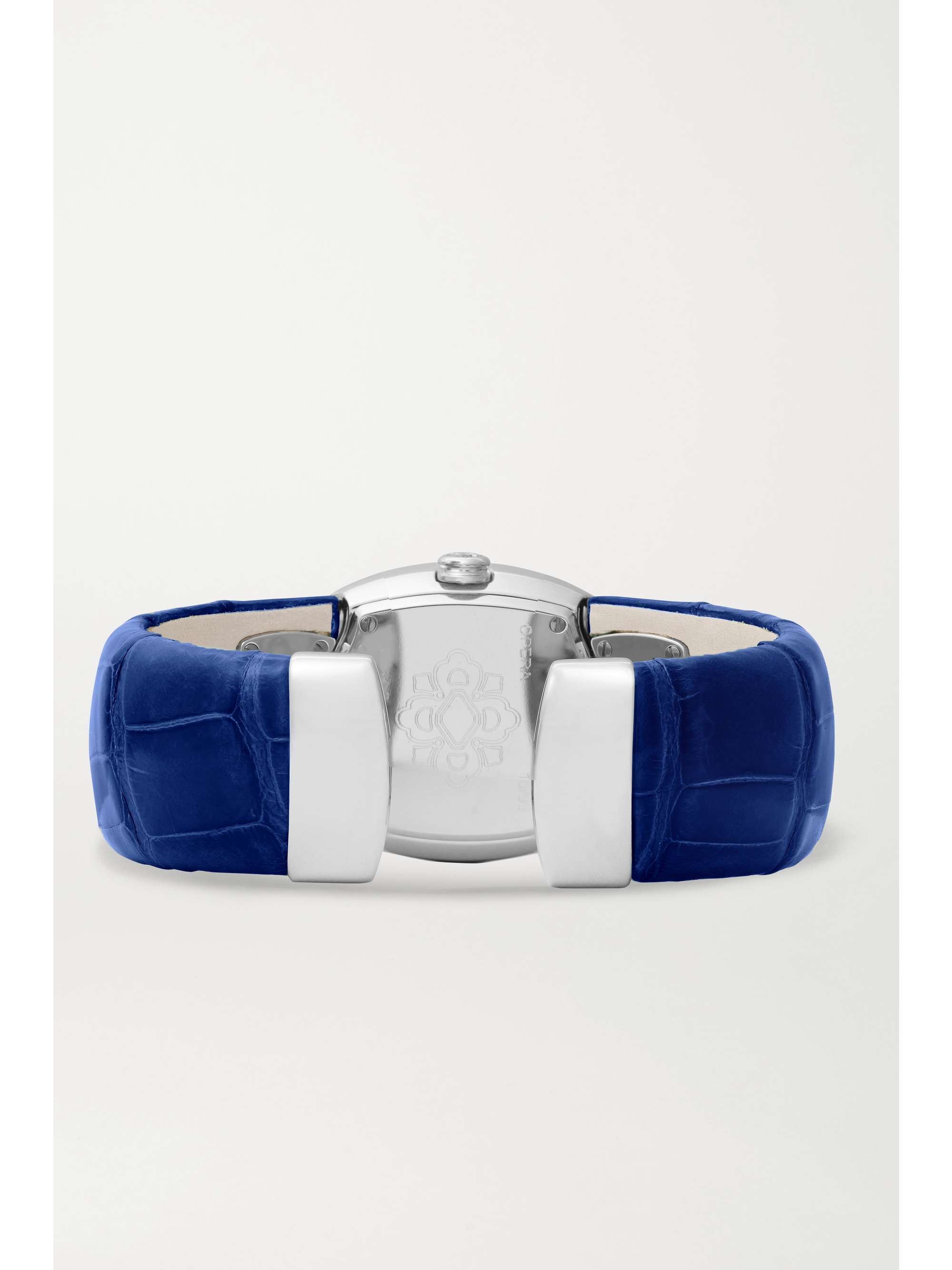 BUCCELLATI Montre en or blanc 18 carats (750/1000) à bracelet en alligator Opera 28 mm