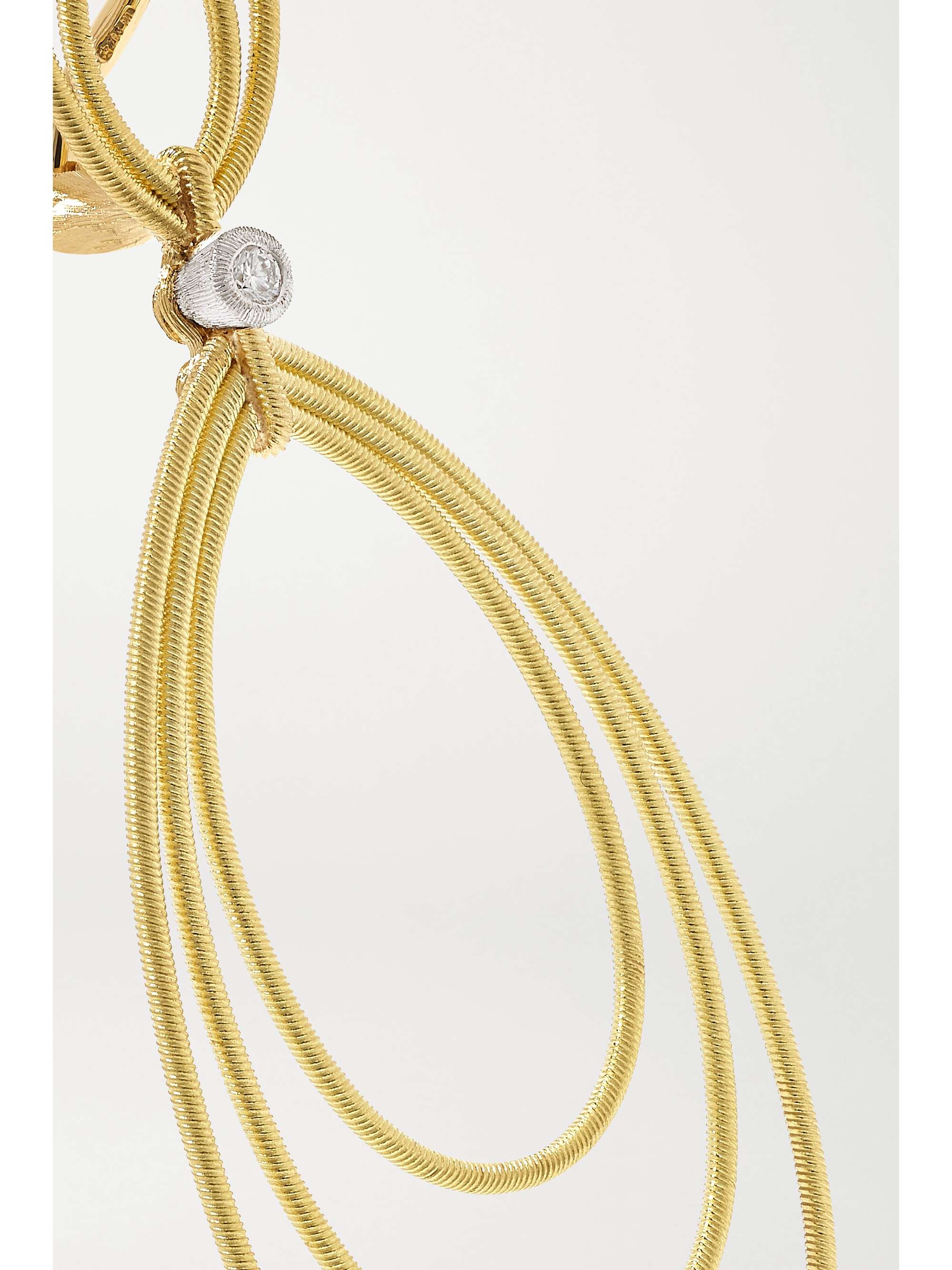BUCCELLATI Hawaii 18-karat yellow and white gold diamond earrings