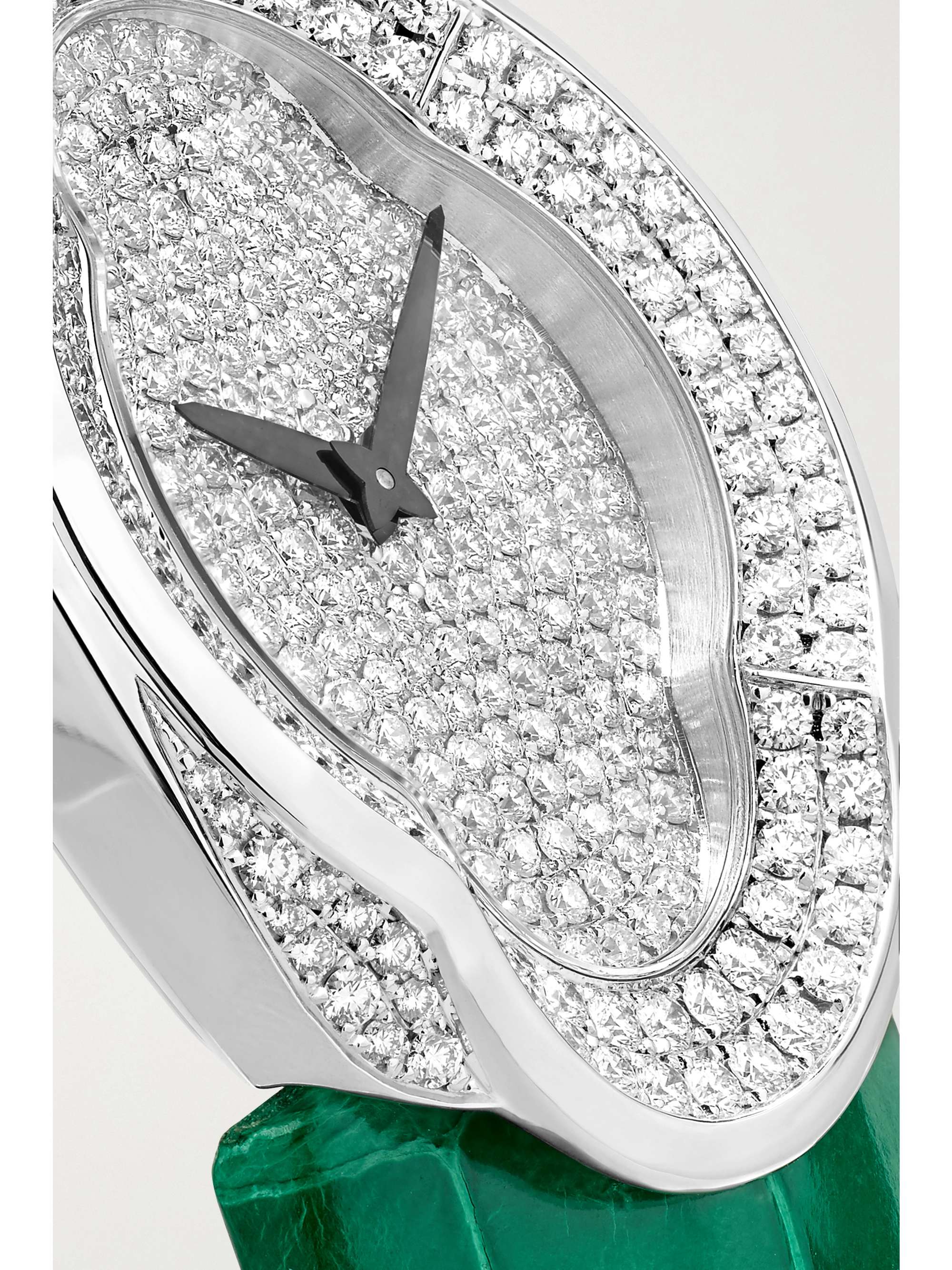 BUCCELLATI Opera 28mm 18-karat white gold, alligator and diamond watch
