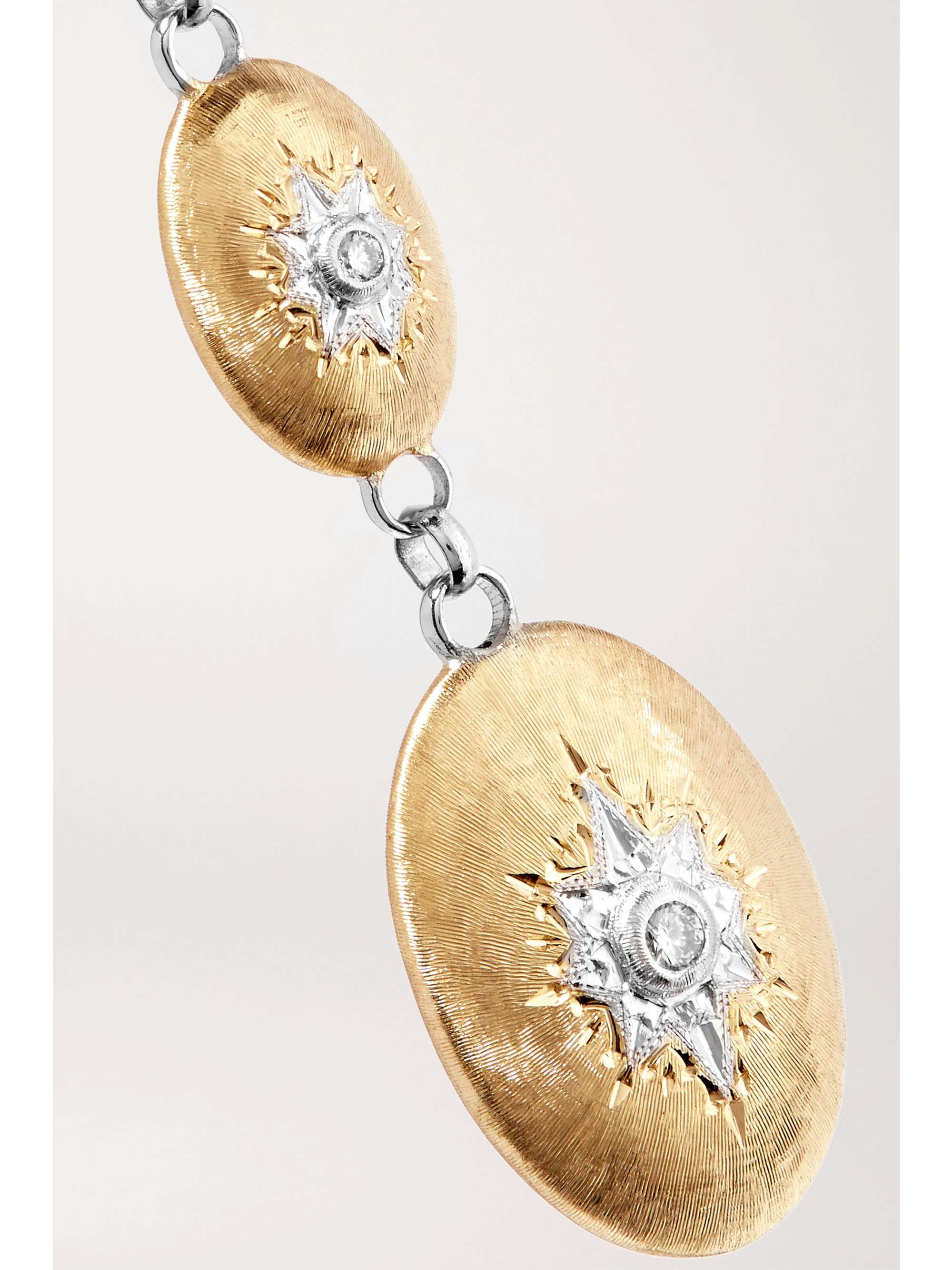 BUCCELLATI Macri 18-karat yellow and white gold diamond earrings