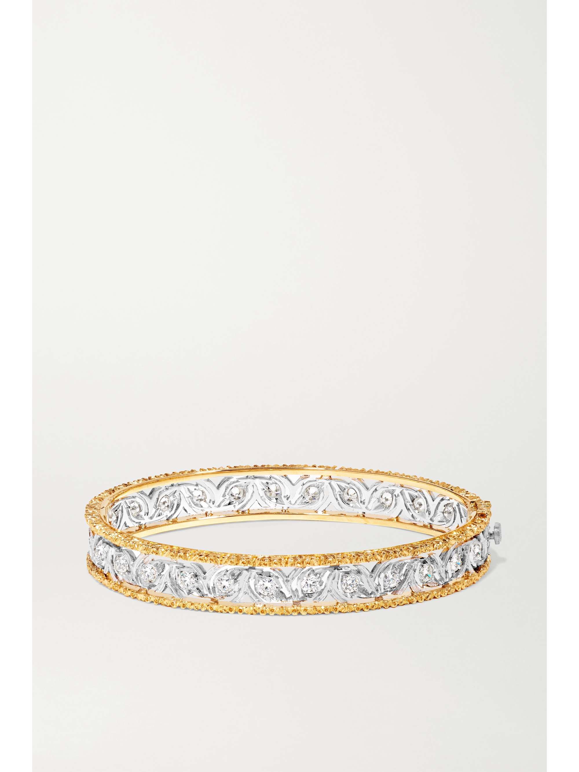 BUCCELLATI Ramage 18-karat white and yellow gold diamond bangle | NET-A ...