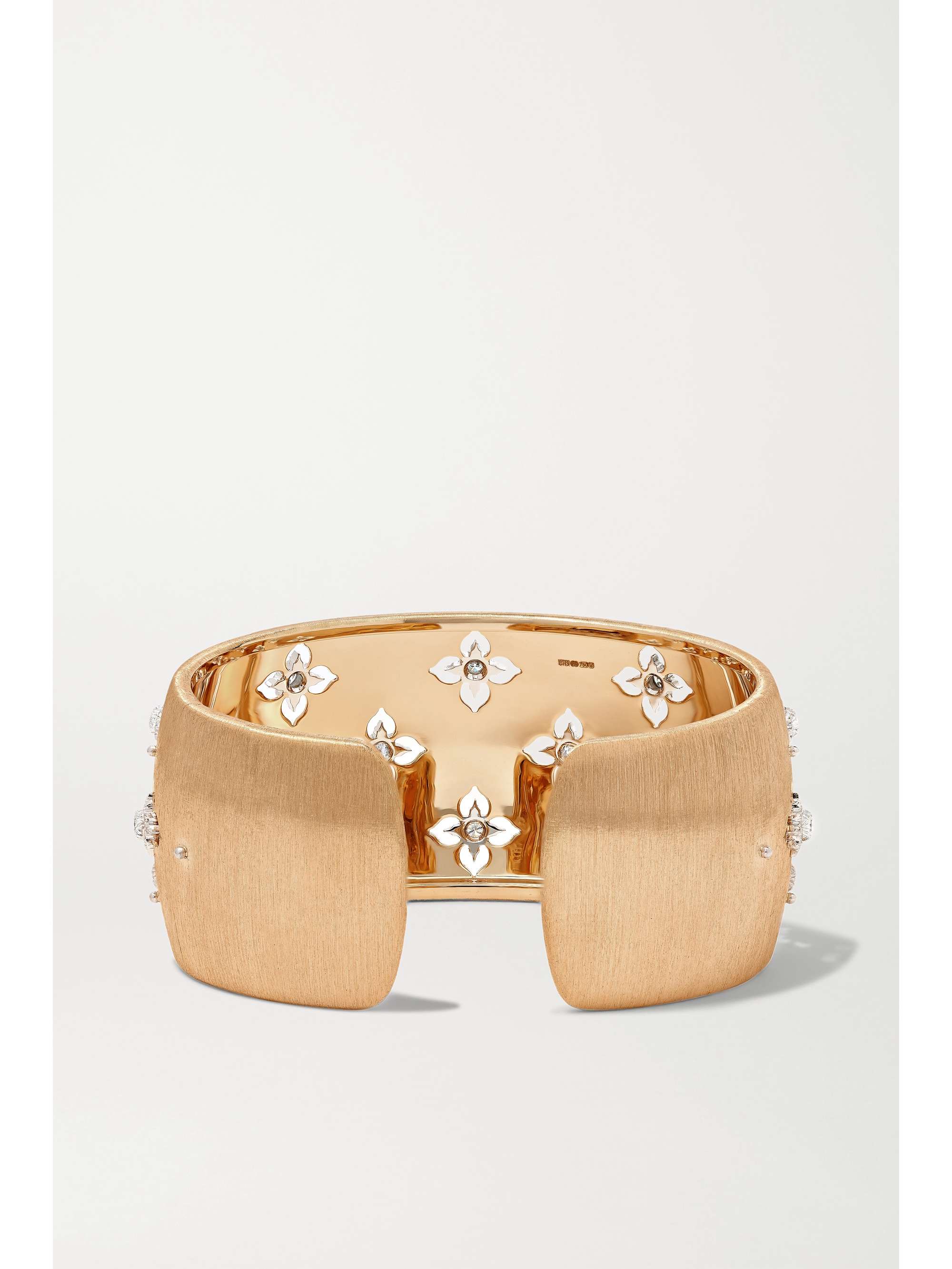 BUCCELLATI Macri Giglio 18-karat white and yellow gold diamond cuff