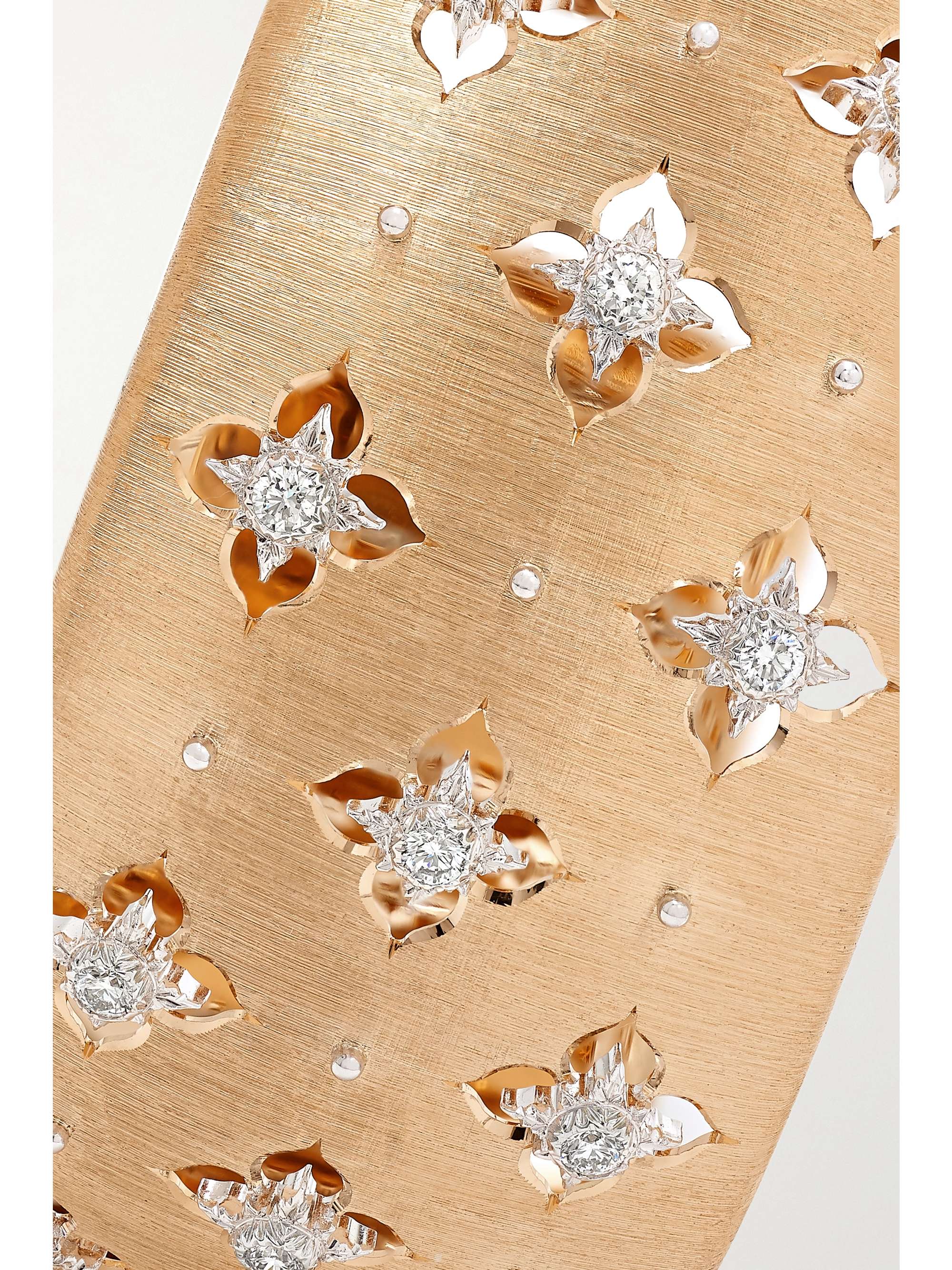 BUCCELLATI Macri Giglio 18-karat white and yellow gold diamond cuff