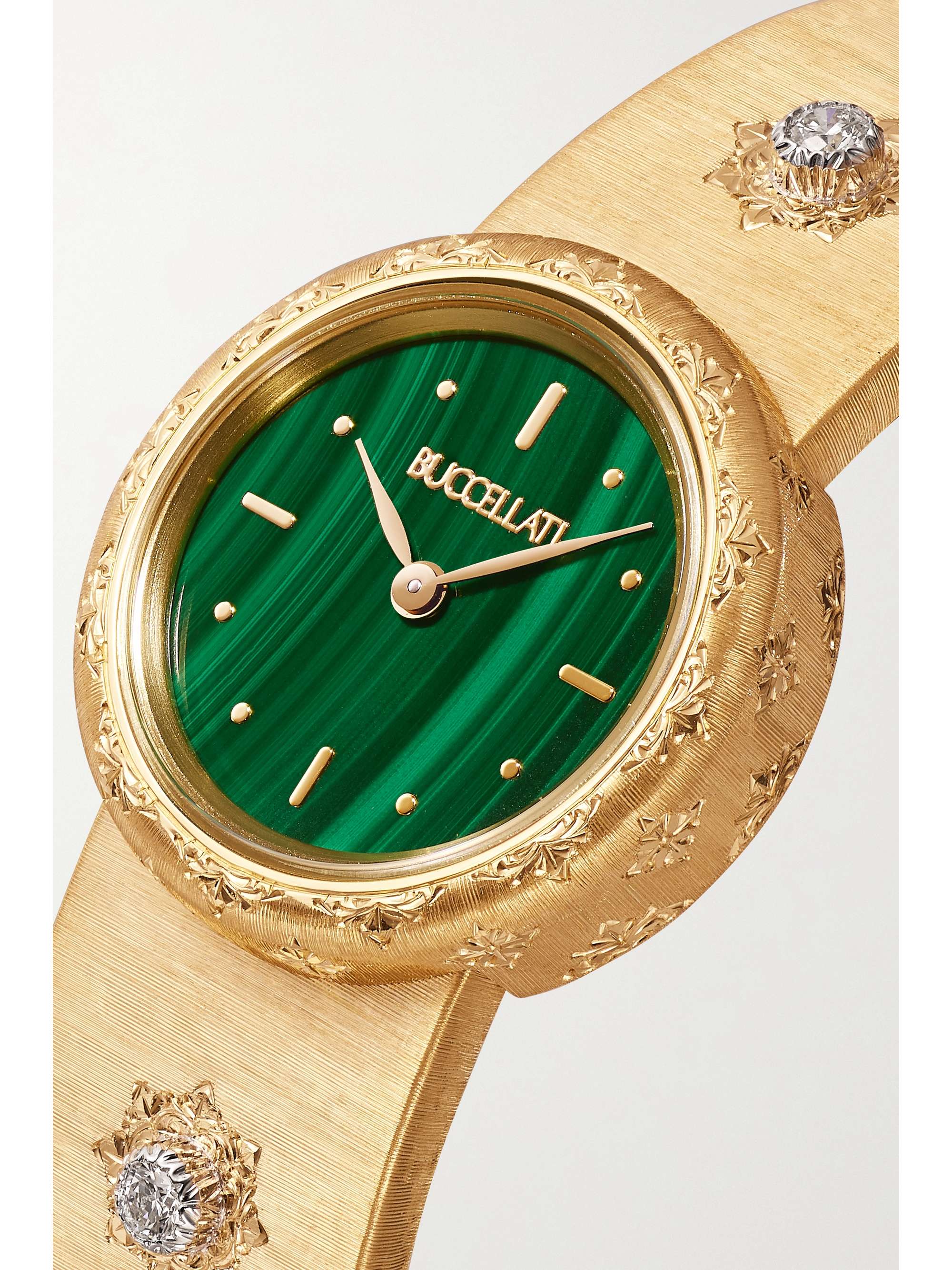 BUCCELLATI Macri 24mm 18-karat gold, malachite and diamond watch