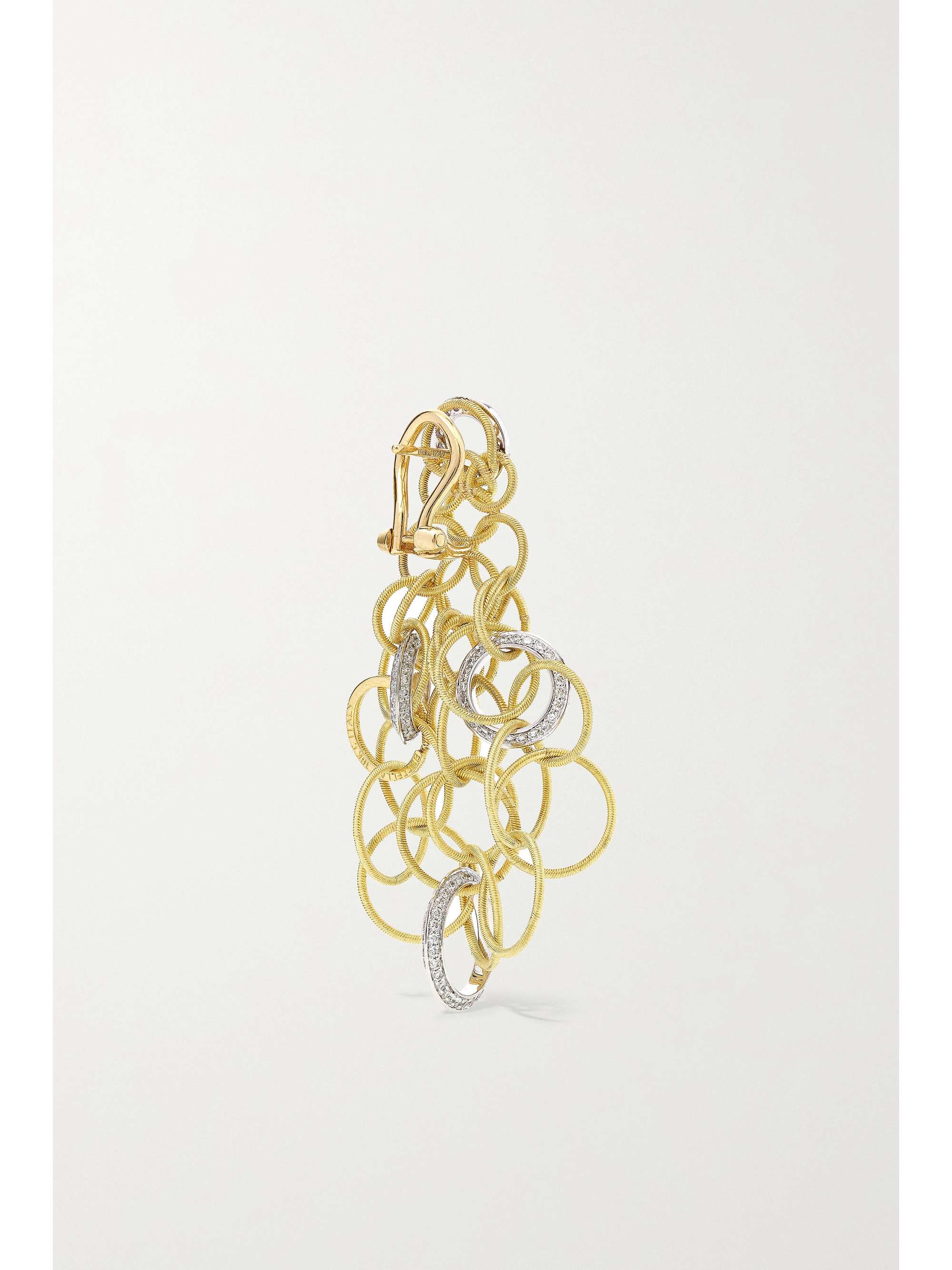 BUCCELLATI Boucles d'oreilles en or jaune et blanc 18 carats (750/1000) et diamants Hawaii