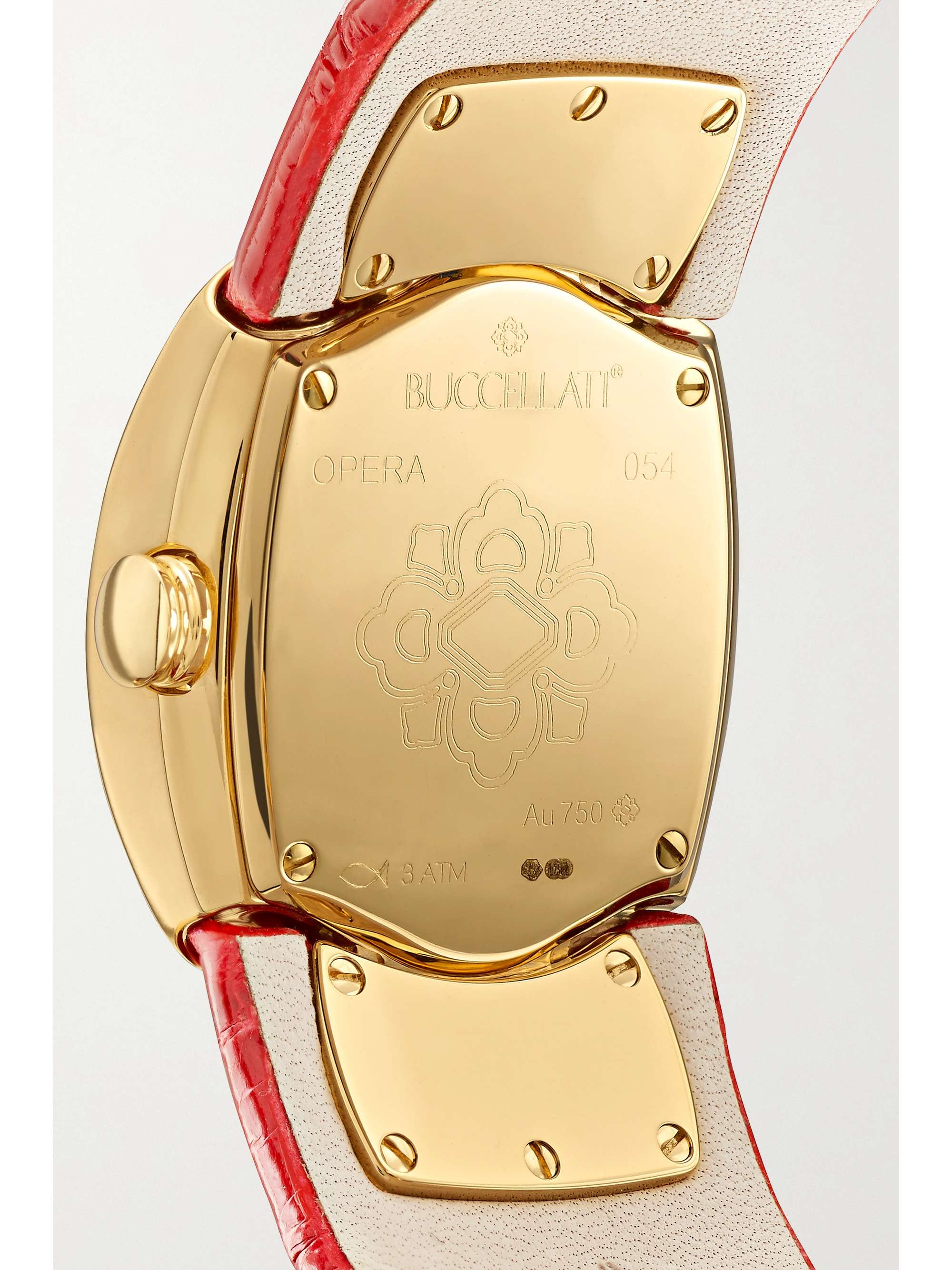 BUCCELLATI Opera 28mm 18-karat gold, alligator and mother-of-pearl watch