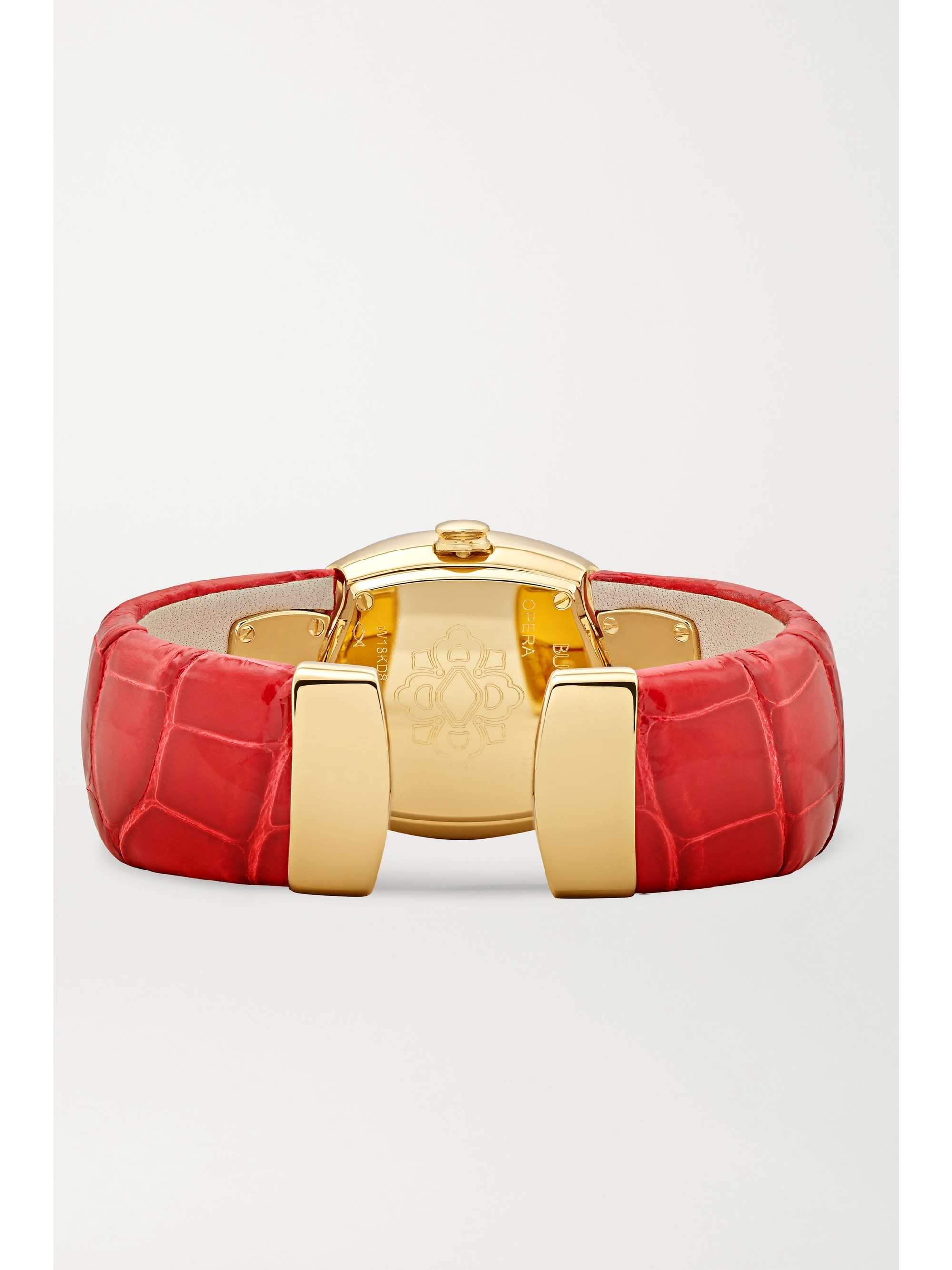 BUCCELLATI Opera 28mm 18-karat gold, alligator and mother-of-pearl watch