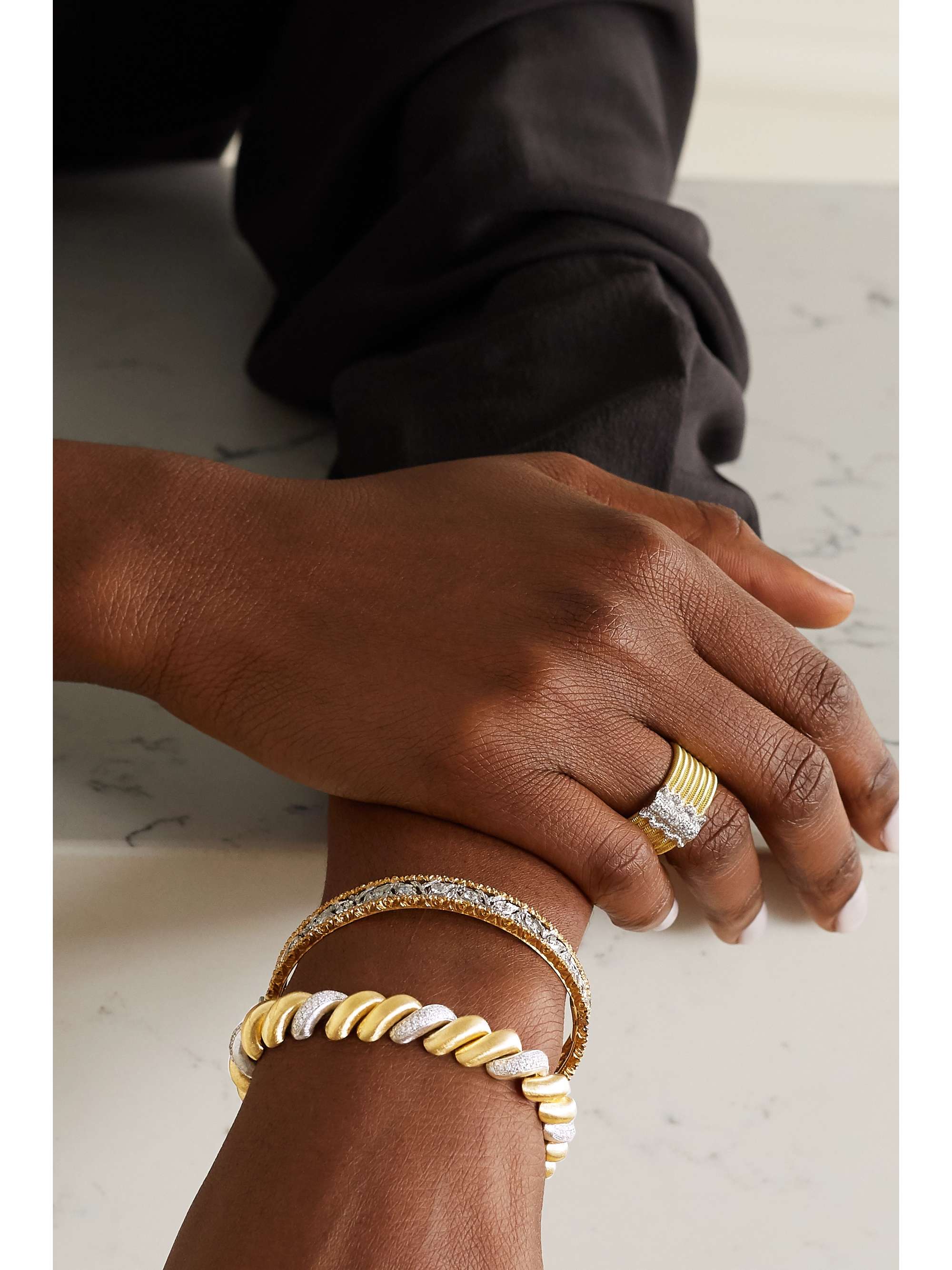 BUCCELLATI 18-karat yellow and white gold diamond bracelet