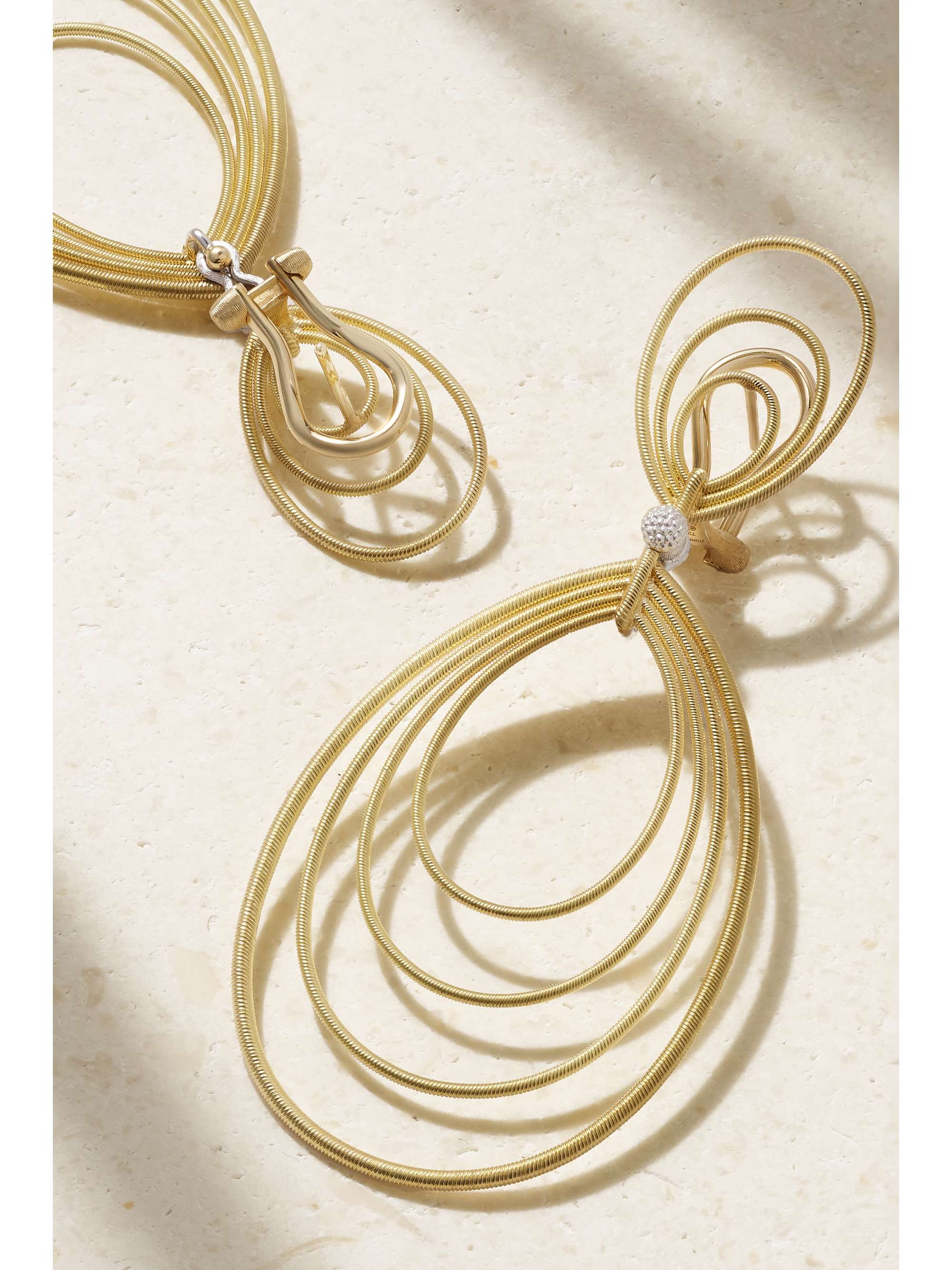 BUCCELLATI Hawaii Waikiki 18-karat yellow and white gold earrings