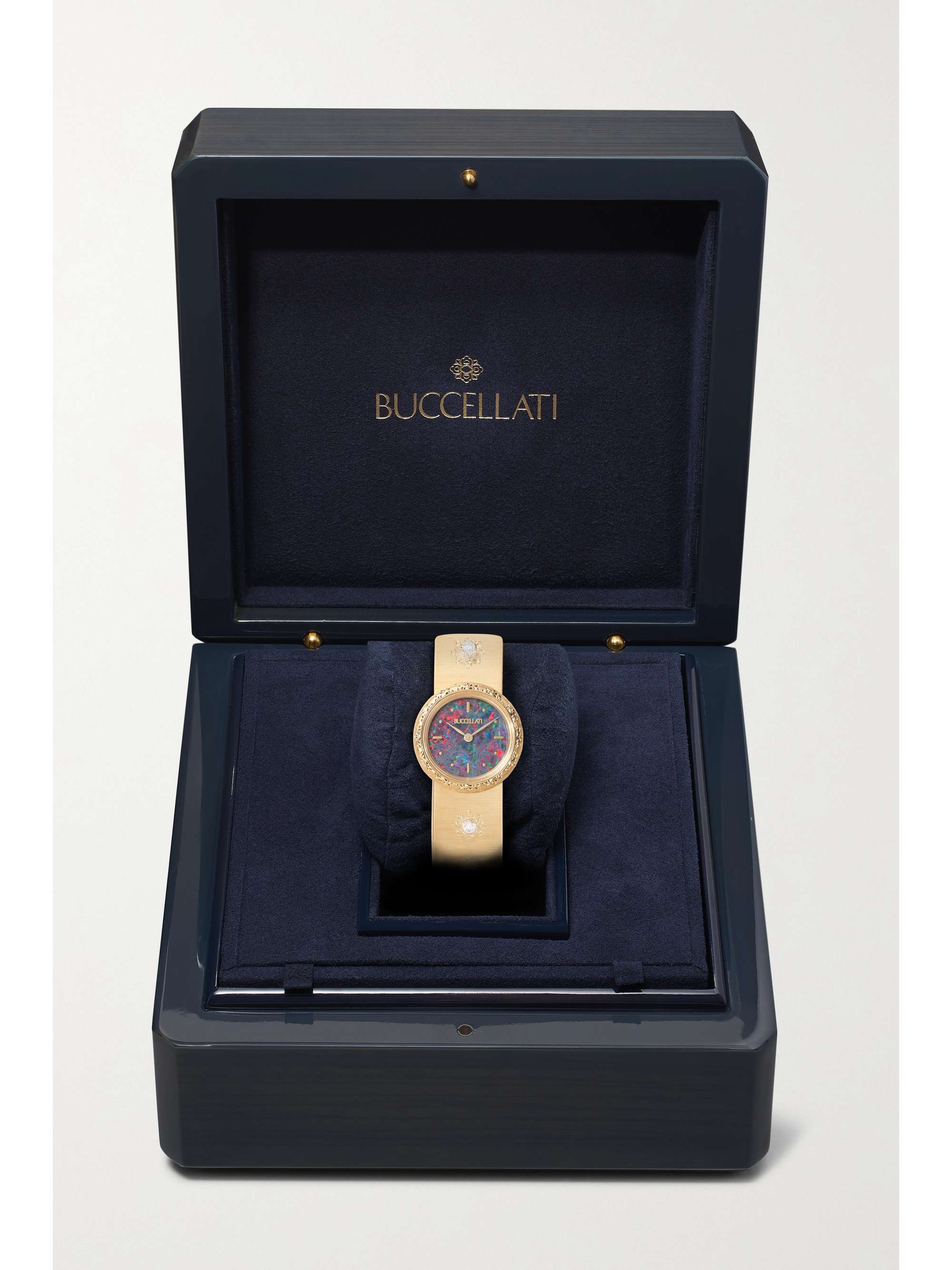 BUCCELLATI Macri 24mm 18-karat gold, malachite and diamond watch