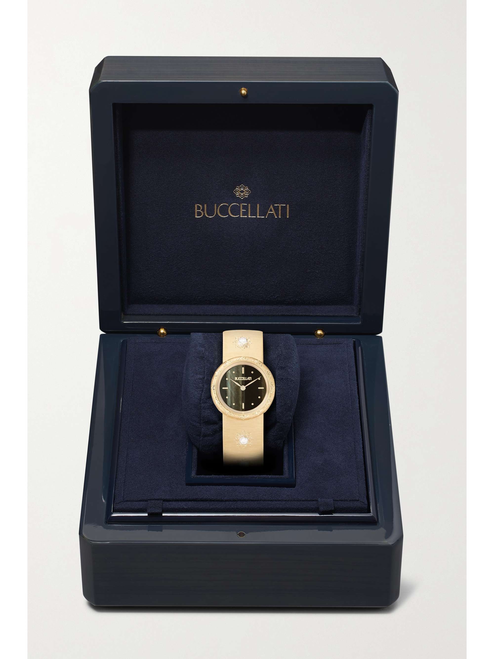 BUCCELLATI Macri 24mm 18-karat gold, malachite and diamond watch