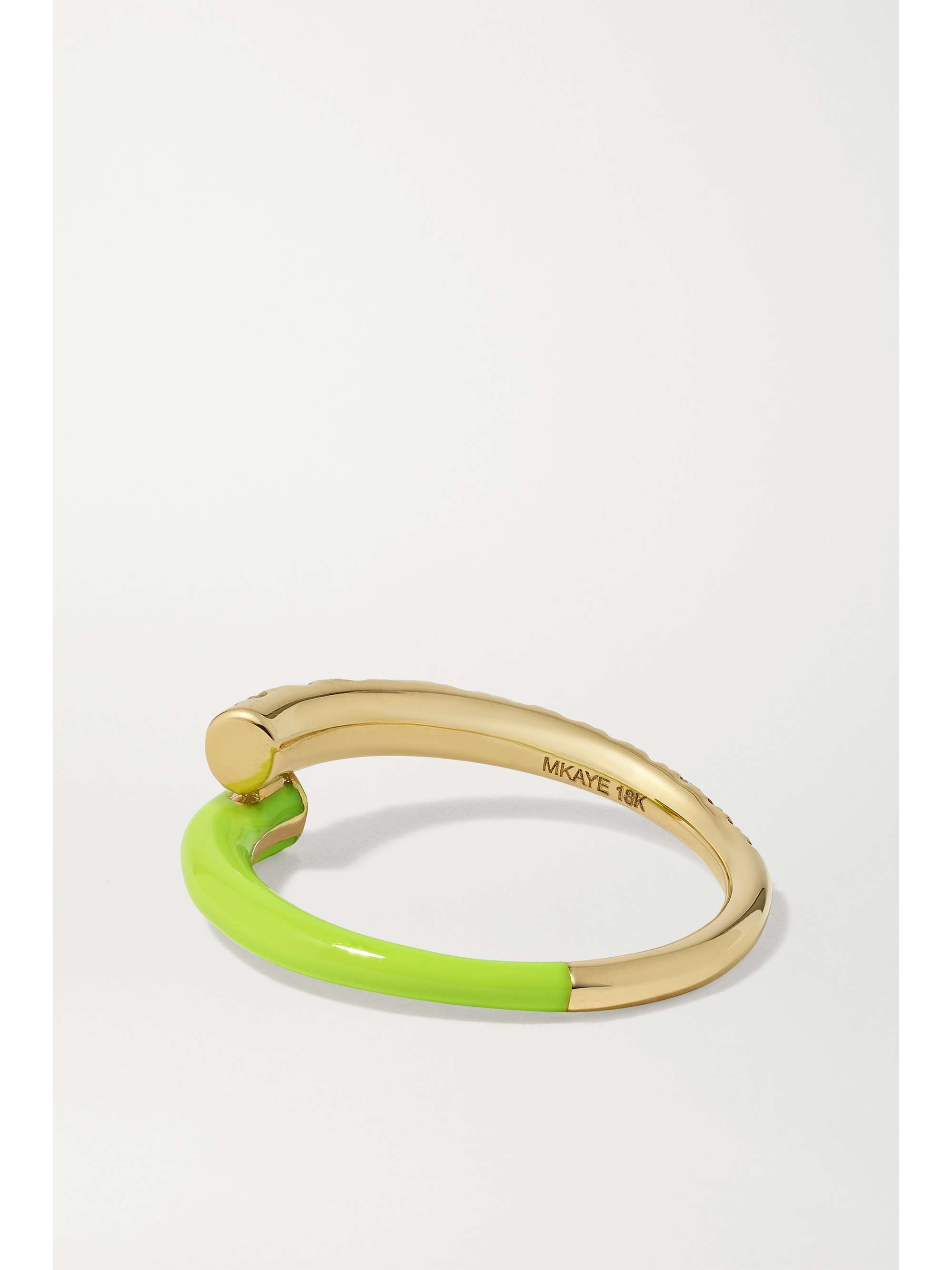 MELISSA KAYE Lola 18-karat gold, diamond and enamel ring